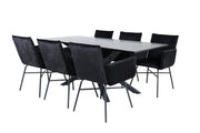 Venture Home Piazza spisebord - Black / Black Veneer+Petra stol - Black / Black Velvet_6