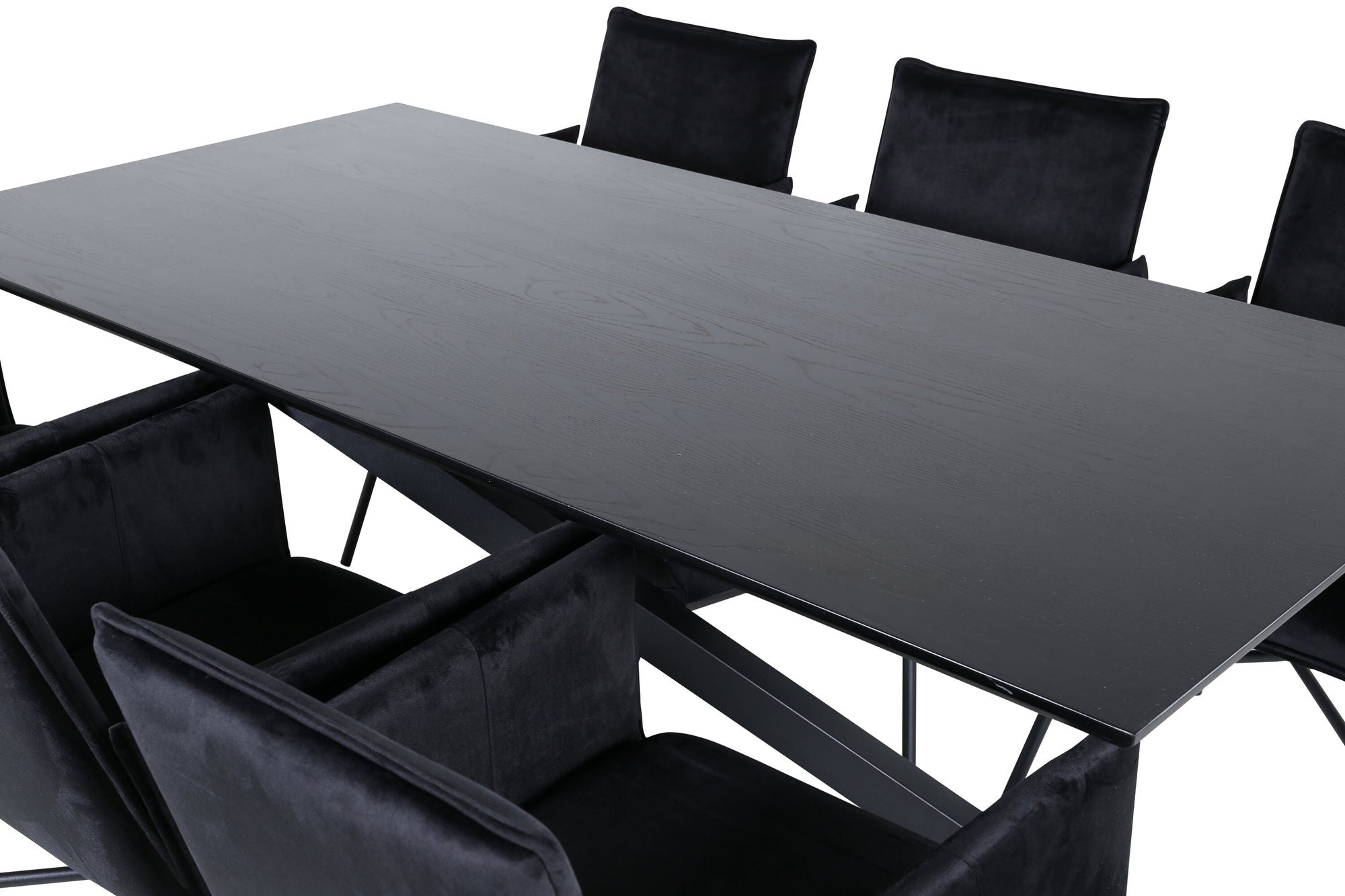 Venture Home Piazza spisebord - Black / Black Veneer+Petra stol - Black / Black Velvet_6
