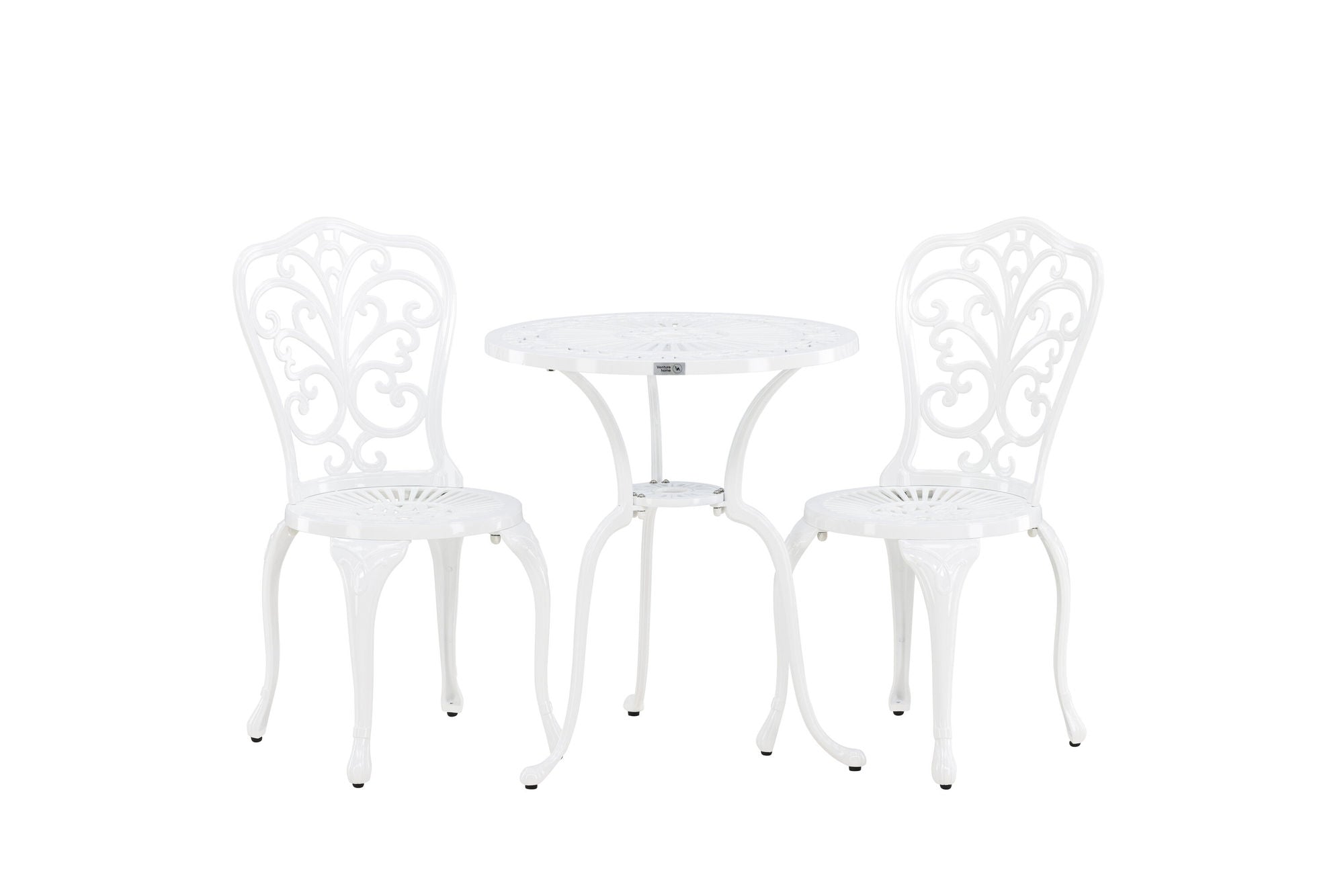 Venture Home Nandin Cafetset Aluminium - white / 2 chairs + bord ø60