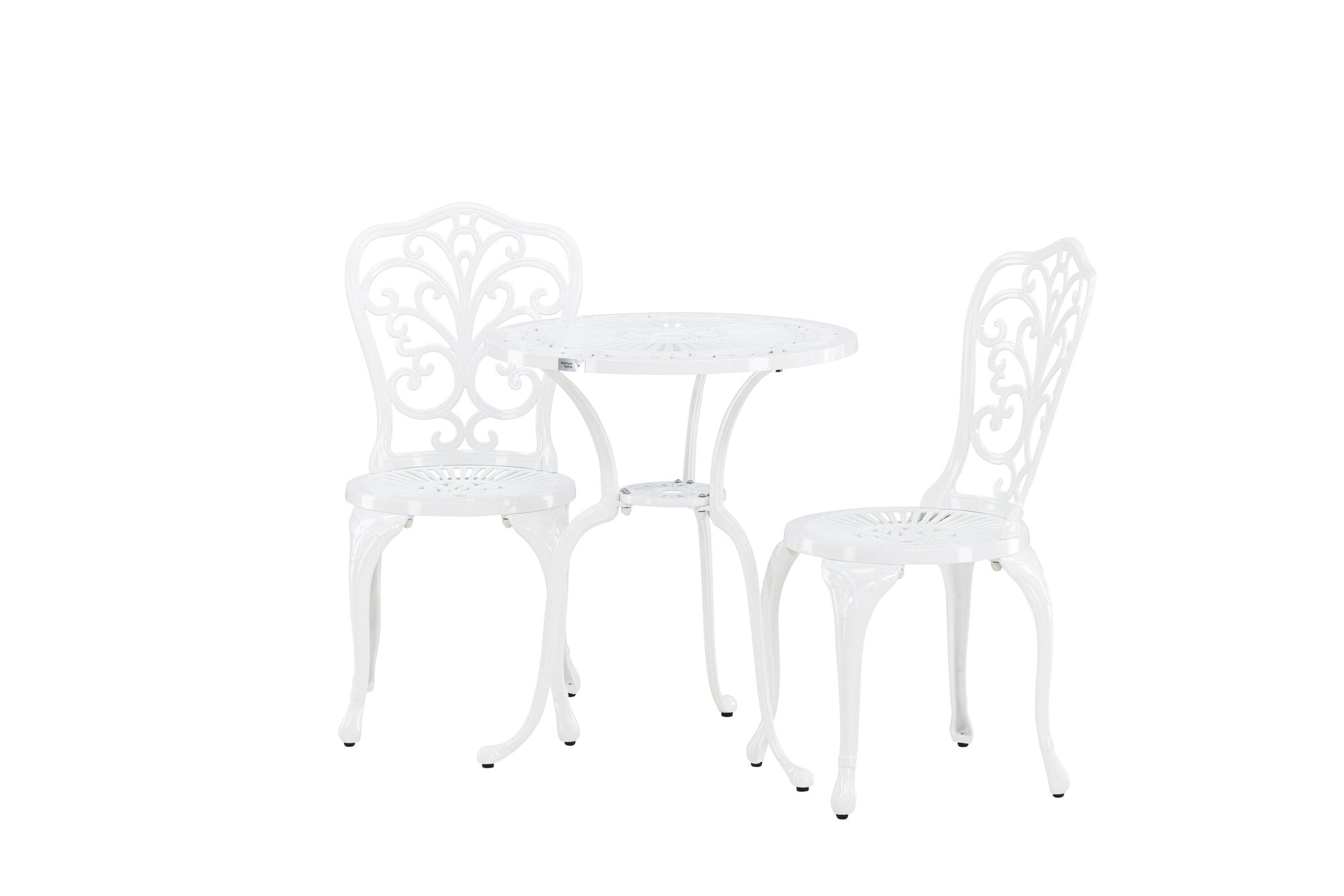 Venture Home Nandin Cafetset Aluminium - white / 2 chairs + bord ø60