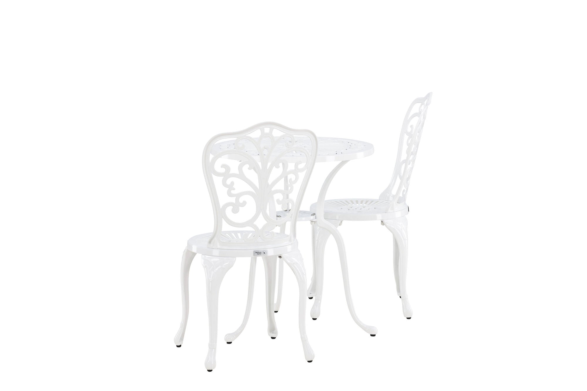 Venture Home Nandin Cafetset Aluminium - white / 2 chairs + bord ø60