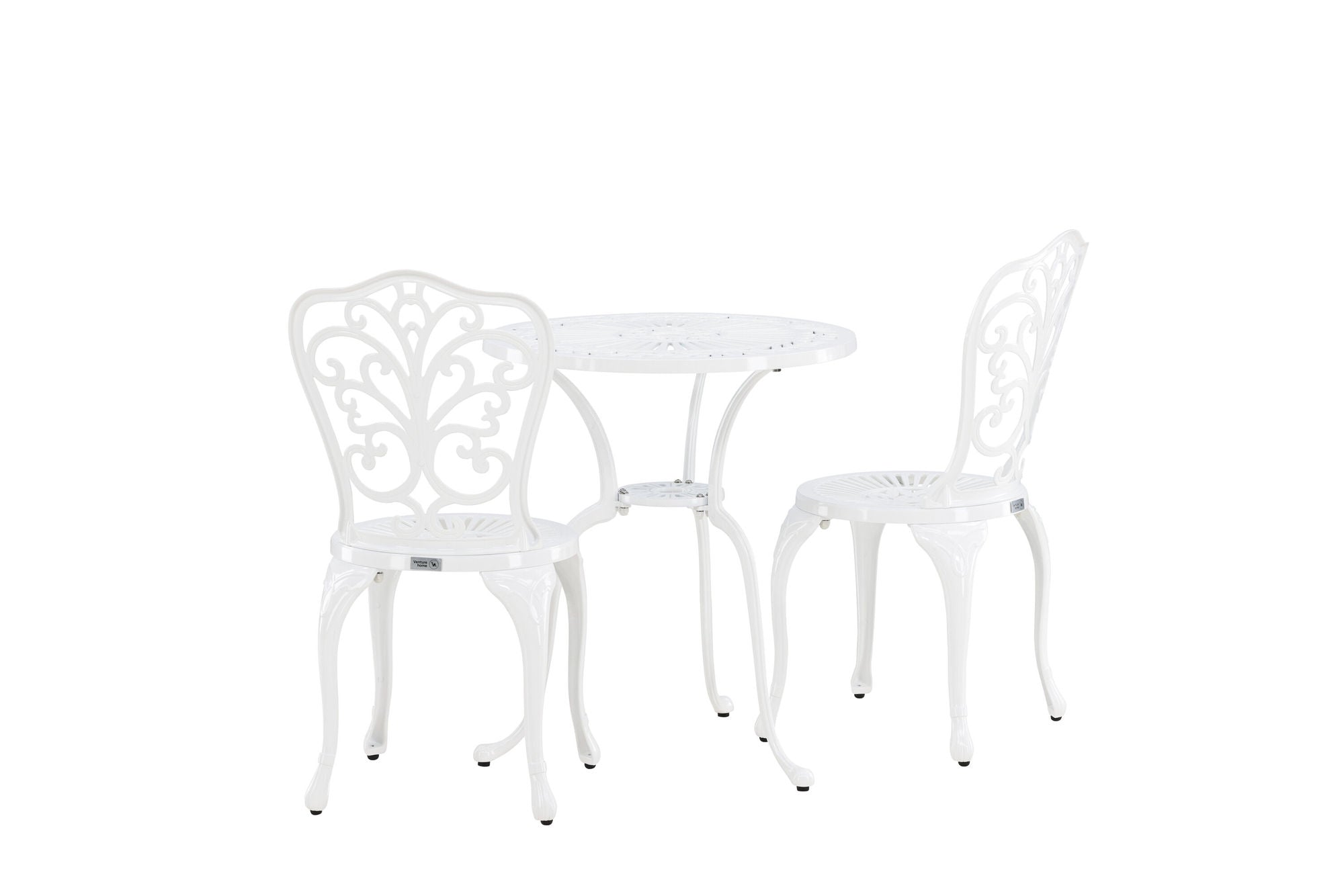 Venture Home Nandin Cafetset Aluminium - white / 2 chairs + bord ø60