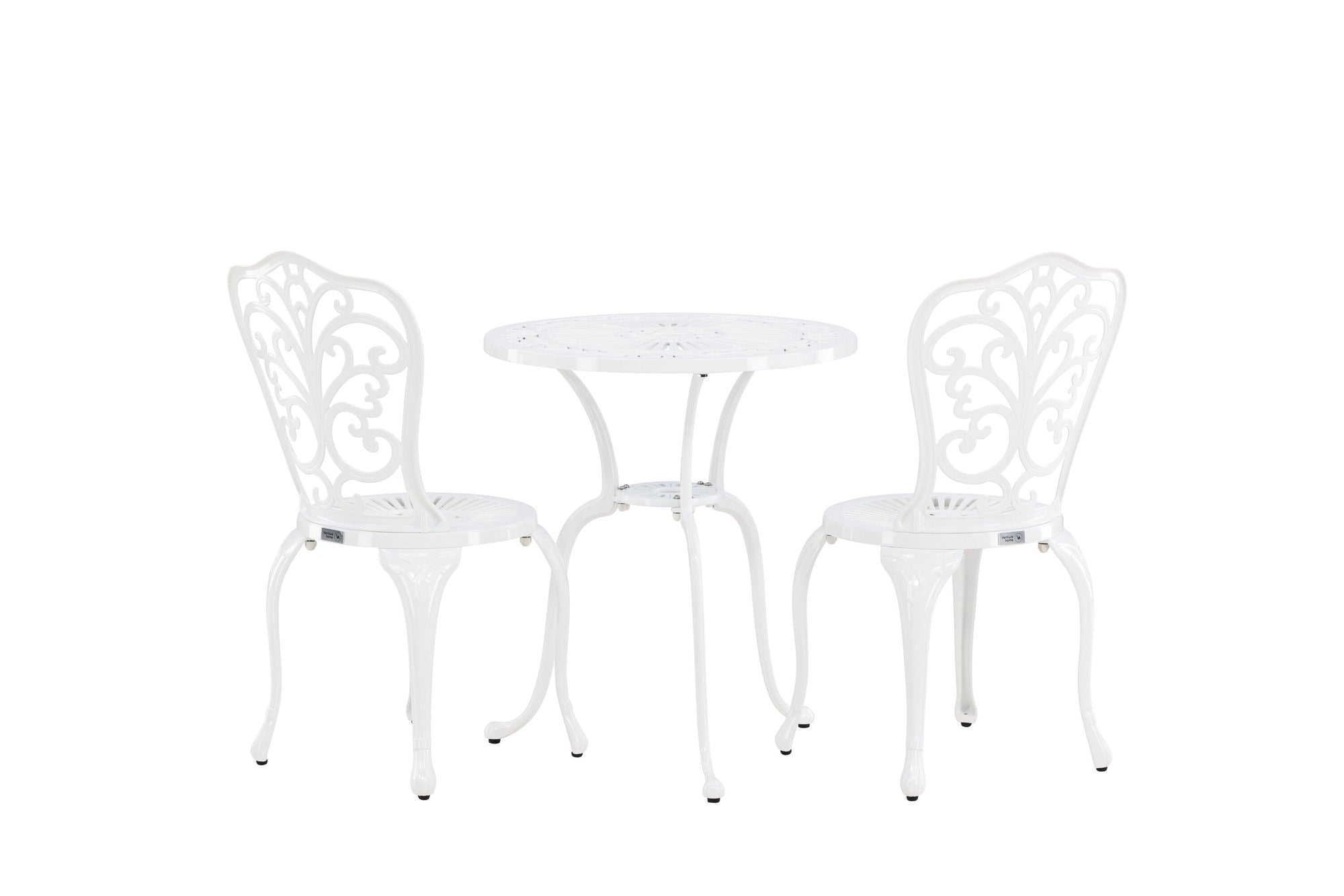 Venture Home Nandin Cafetset Aluminium - white / 2 chairs + bord ø60