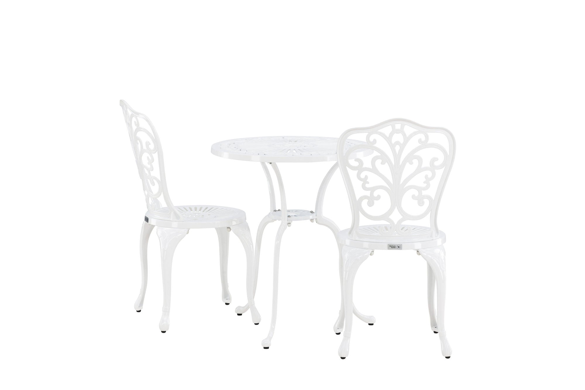 Venture Home Nandin Cafetset Aluminium - white / 2 chairs + bord ø60