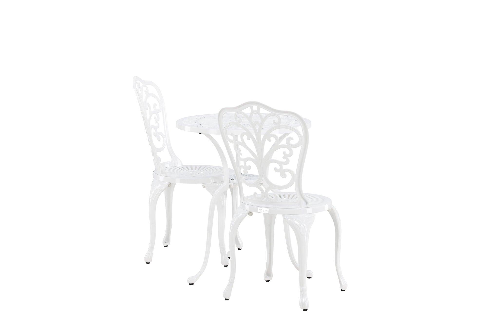 Venture Home Nandin Cafetset Aluminium - white / 2 chairs + bord ø60