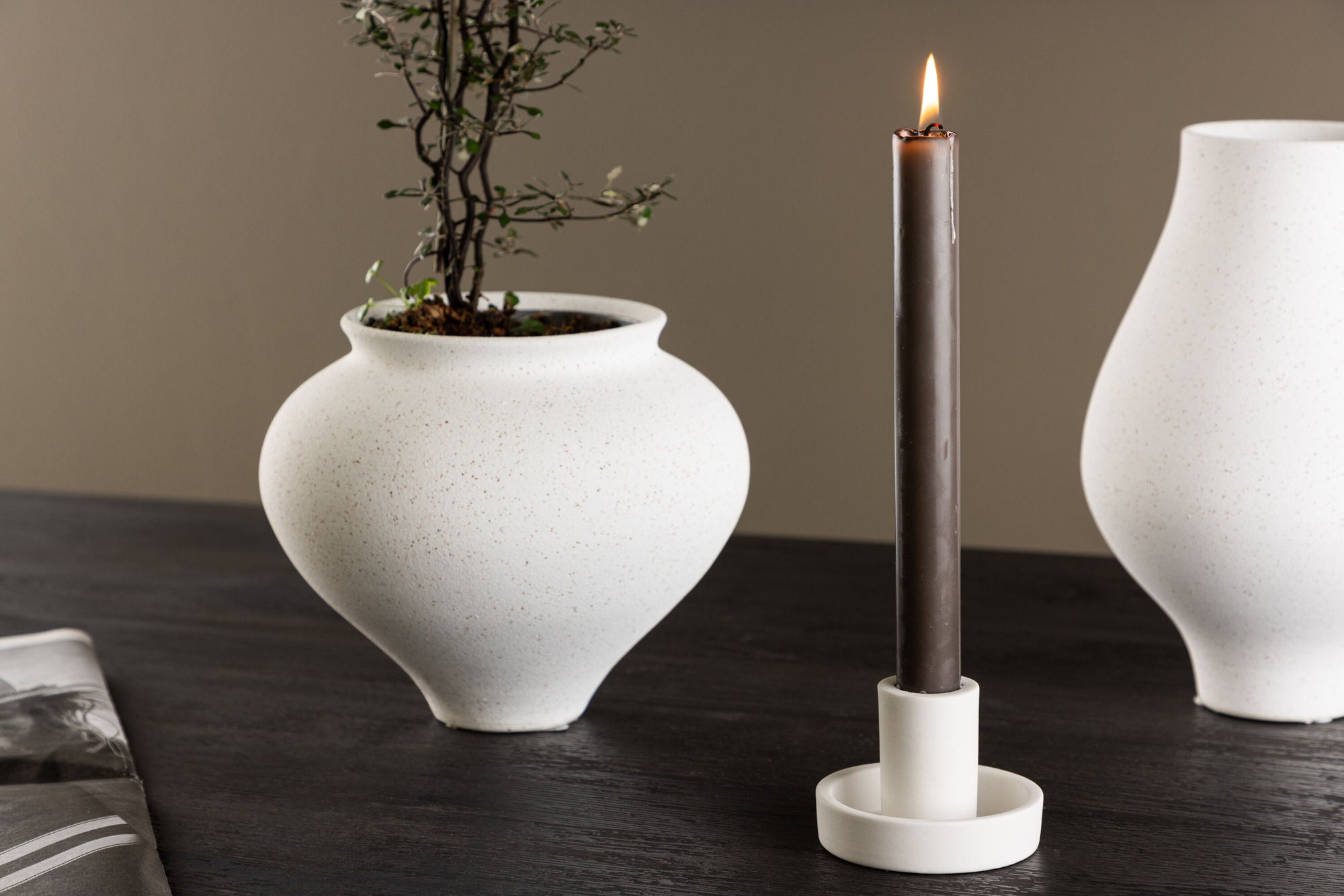 Venture Home Ceco Candlestick - White - W11*H6cm