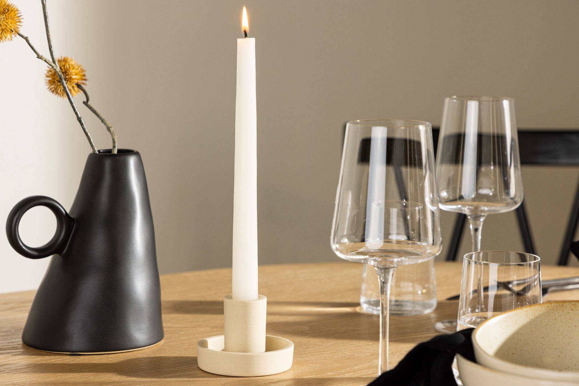 Venture Home Ceco Candlestick - Beige - W11*H6cm