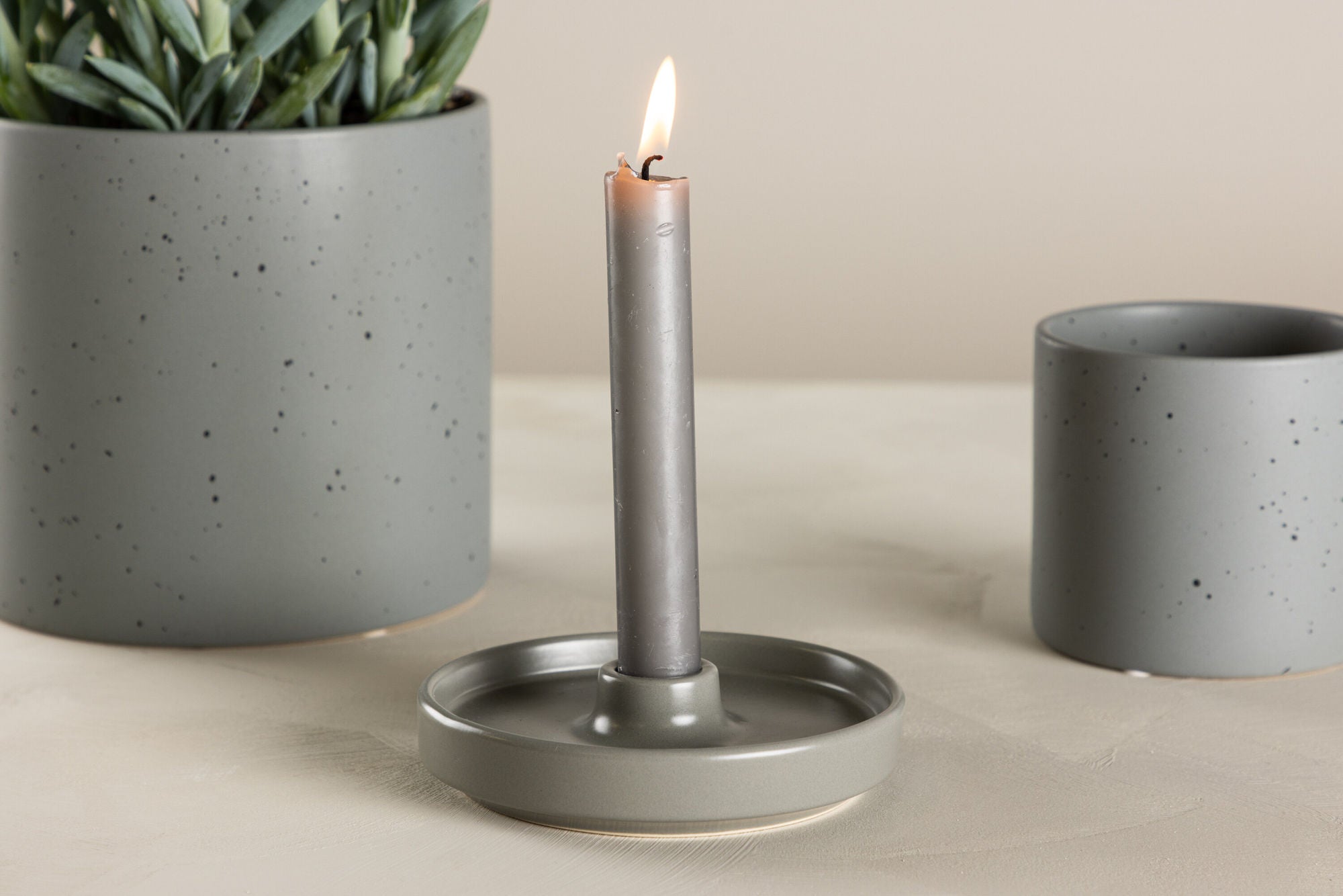 Venture Home Bette Candlestick - Grey - W13*H4cm