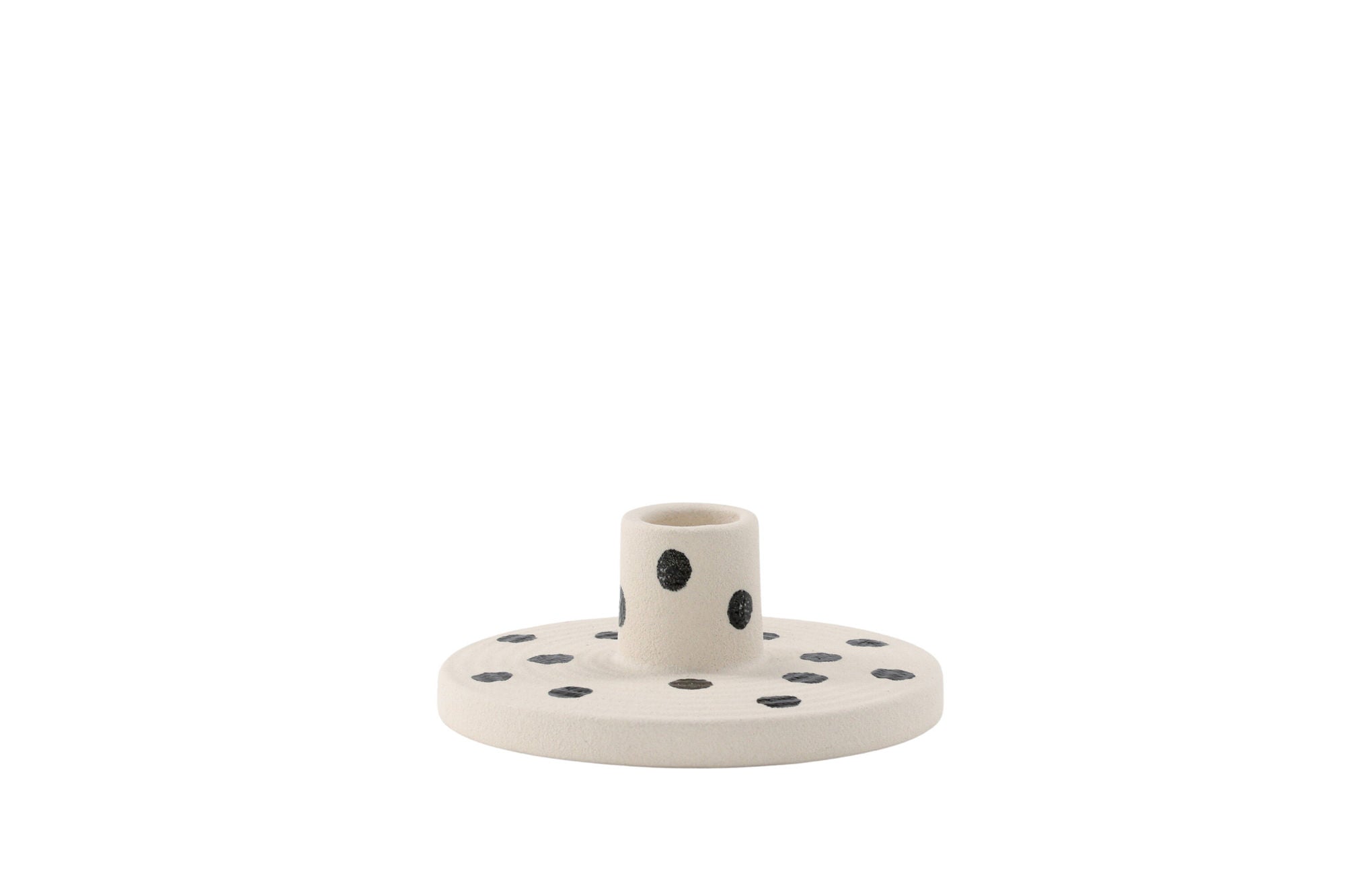 Venture Home Bette Candlestick - White/Black Dots - W12*H5cm