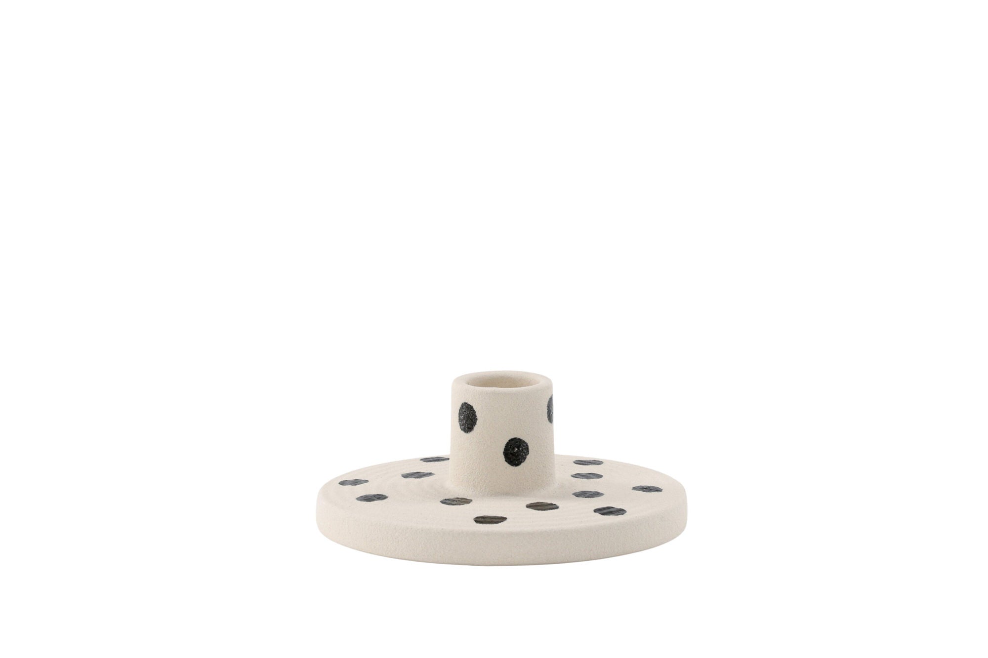 Venture Home Bette Candlestick - White/Black Dots - W12*H5cm