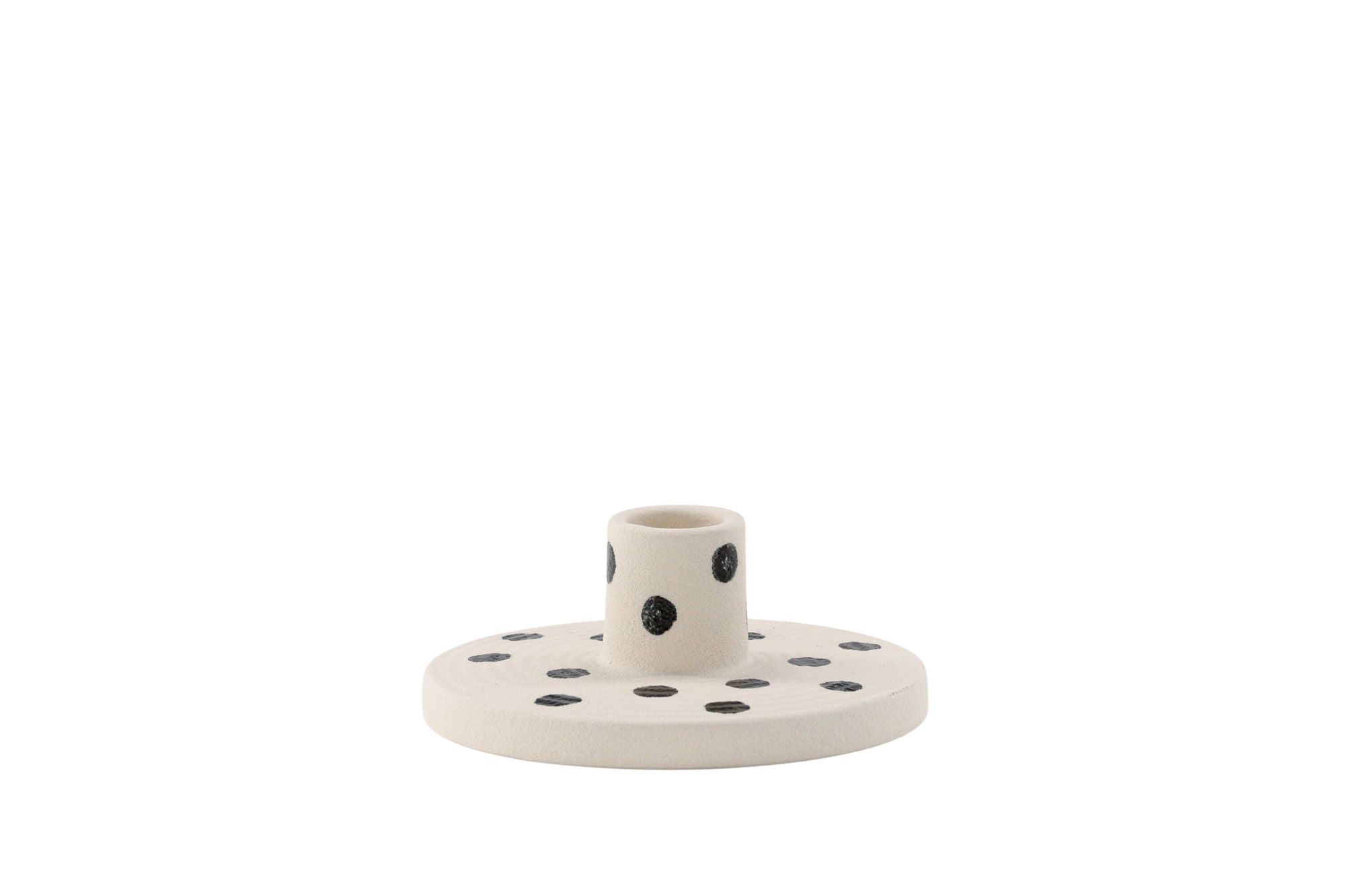 Venture Home Bette Candlestick - White/Black Dots - W12*H5cm