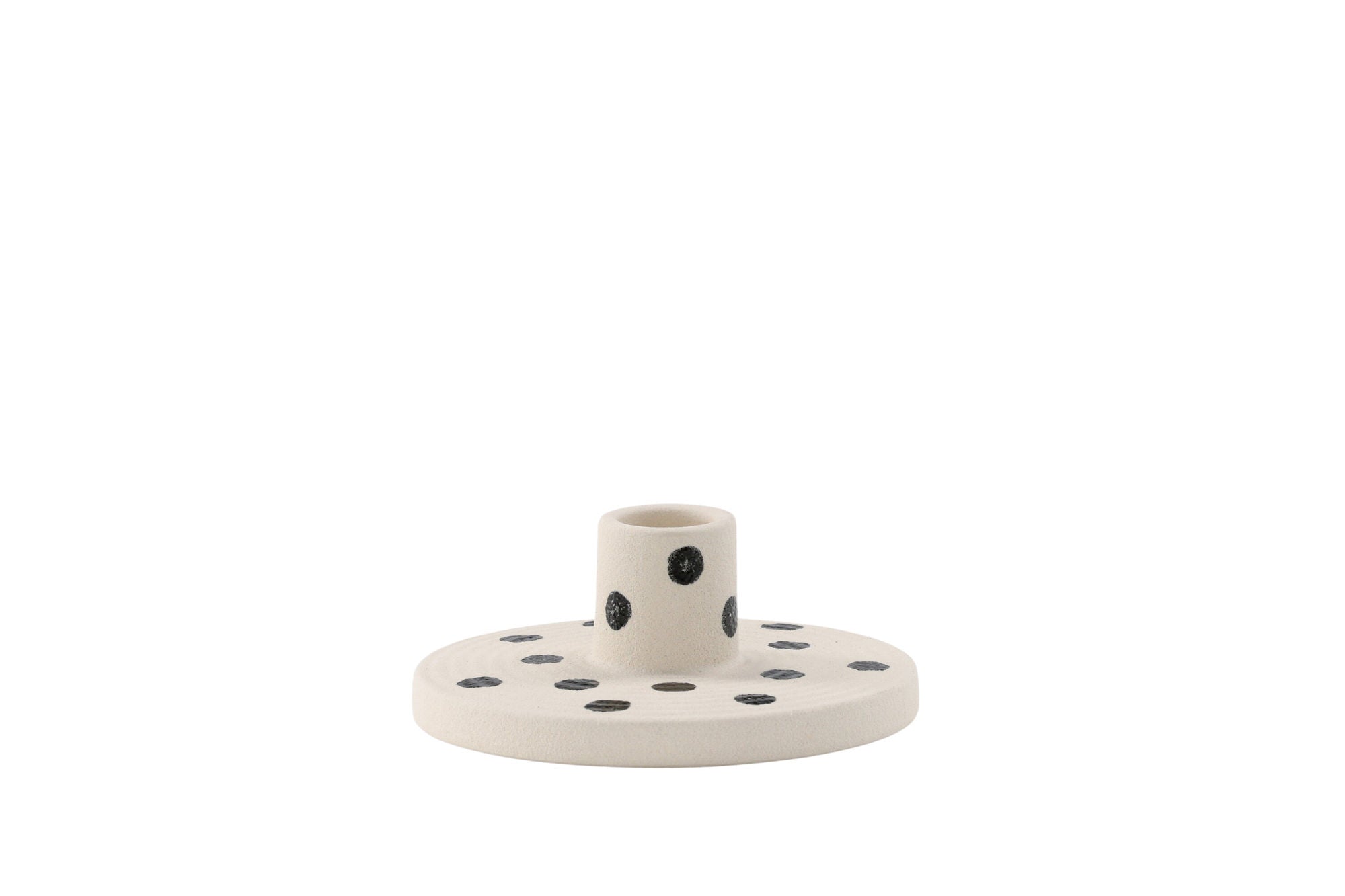 Venture Home Bette Candlestick - White/Black Dots - W12*H5cm
