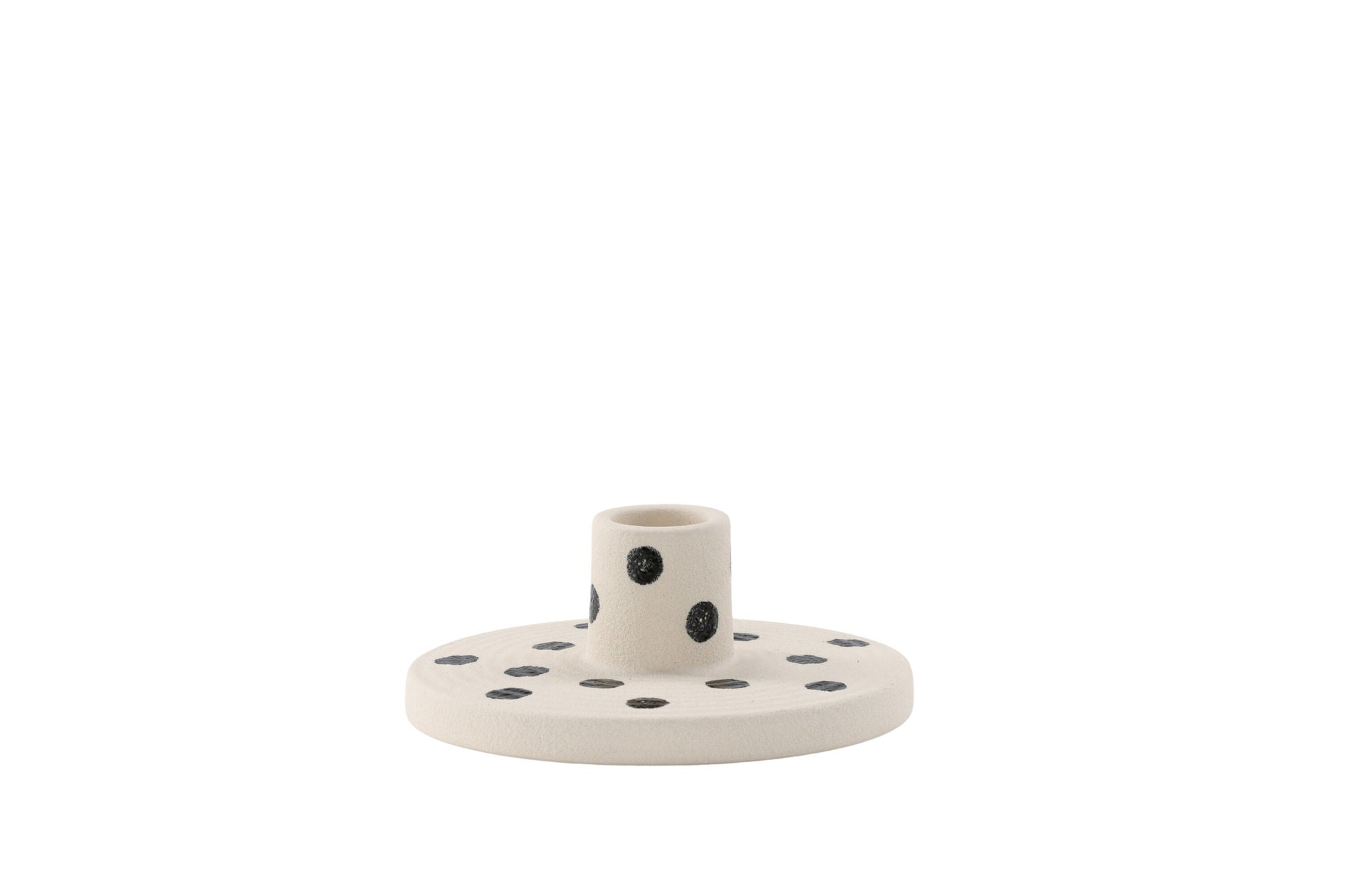 Venture Home Bette Candlestick - White/Black Dots - W12*H5cm