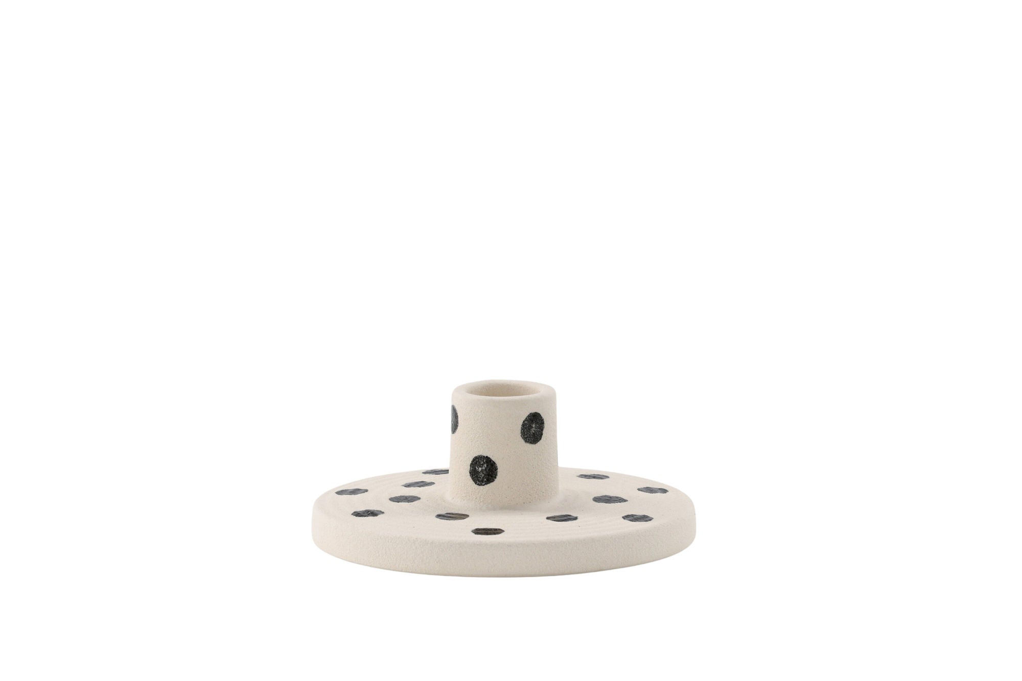Venture Home Bette Candlestick - White/Black Dots - W12*H5cm
