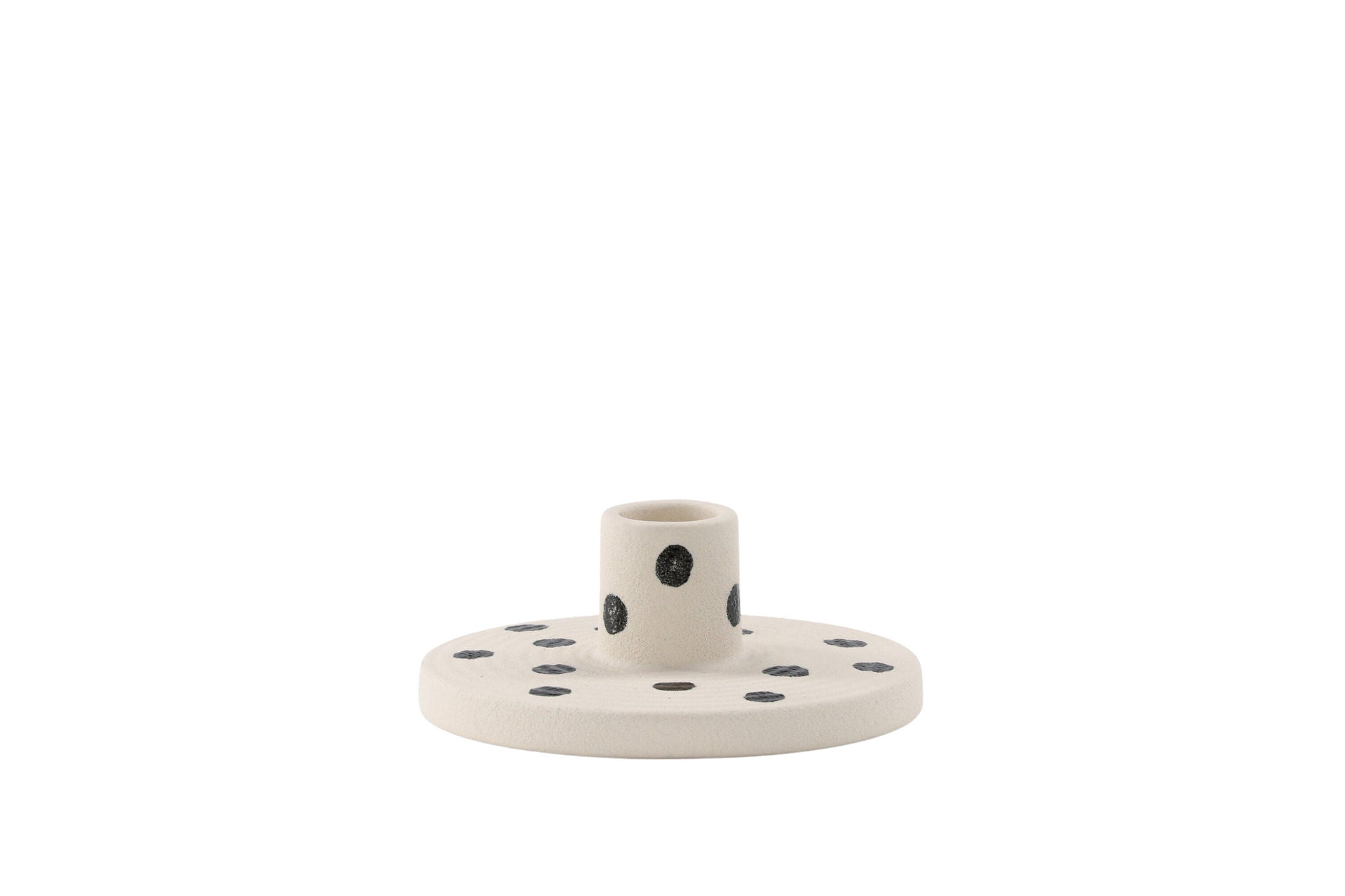 Venture Home Bette Candlestick - White/Black Dots - W12*H5cm