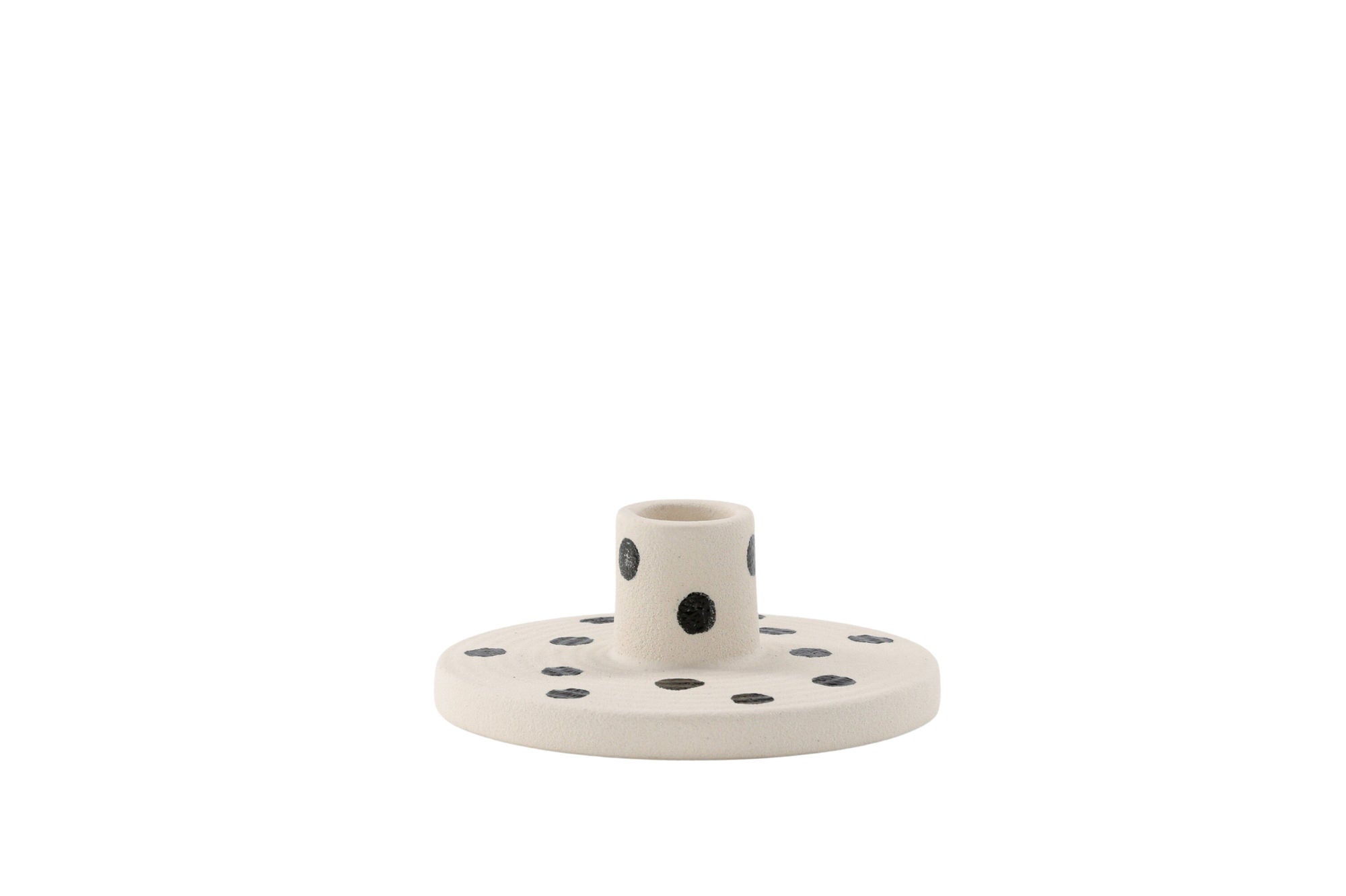 Venture Home Bette Candlestick - White/Black Dots - W12*H5cm