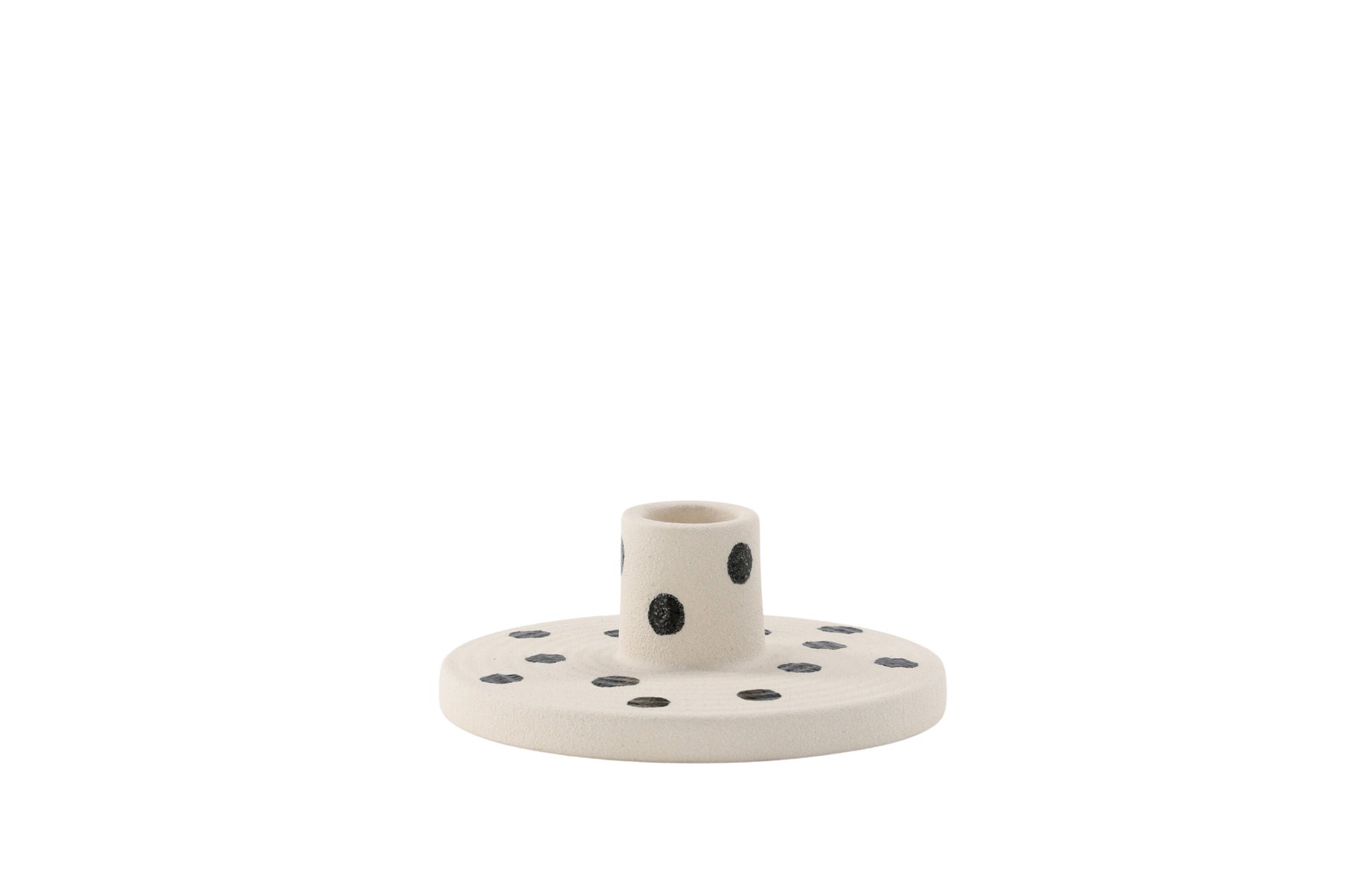 Venture Home Bette Candlestick - White/Black Dots - W12*H5cm