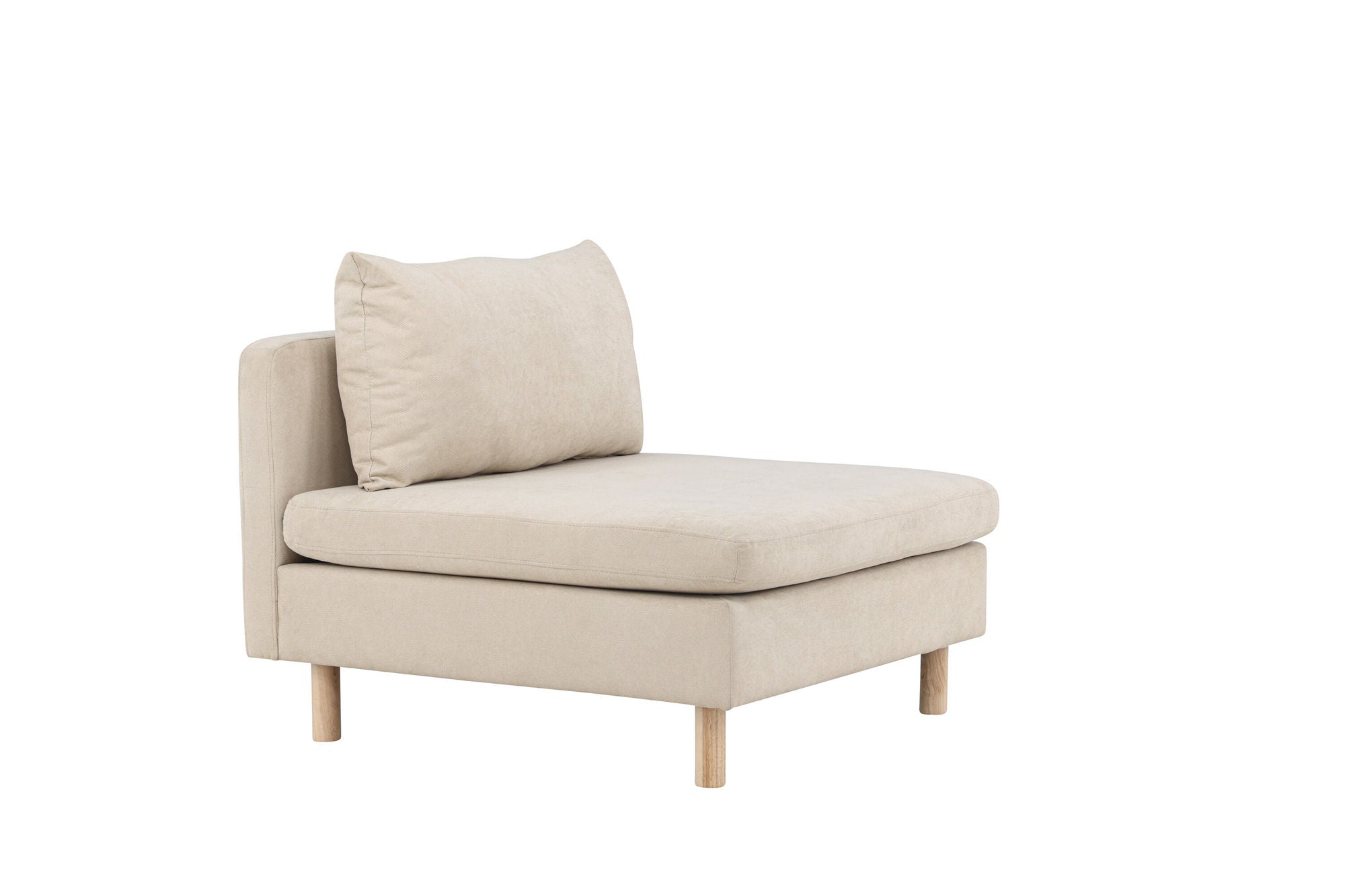 Venture Home Zero Single Sofa - Woodlook / Beige Fabric