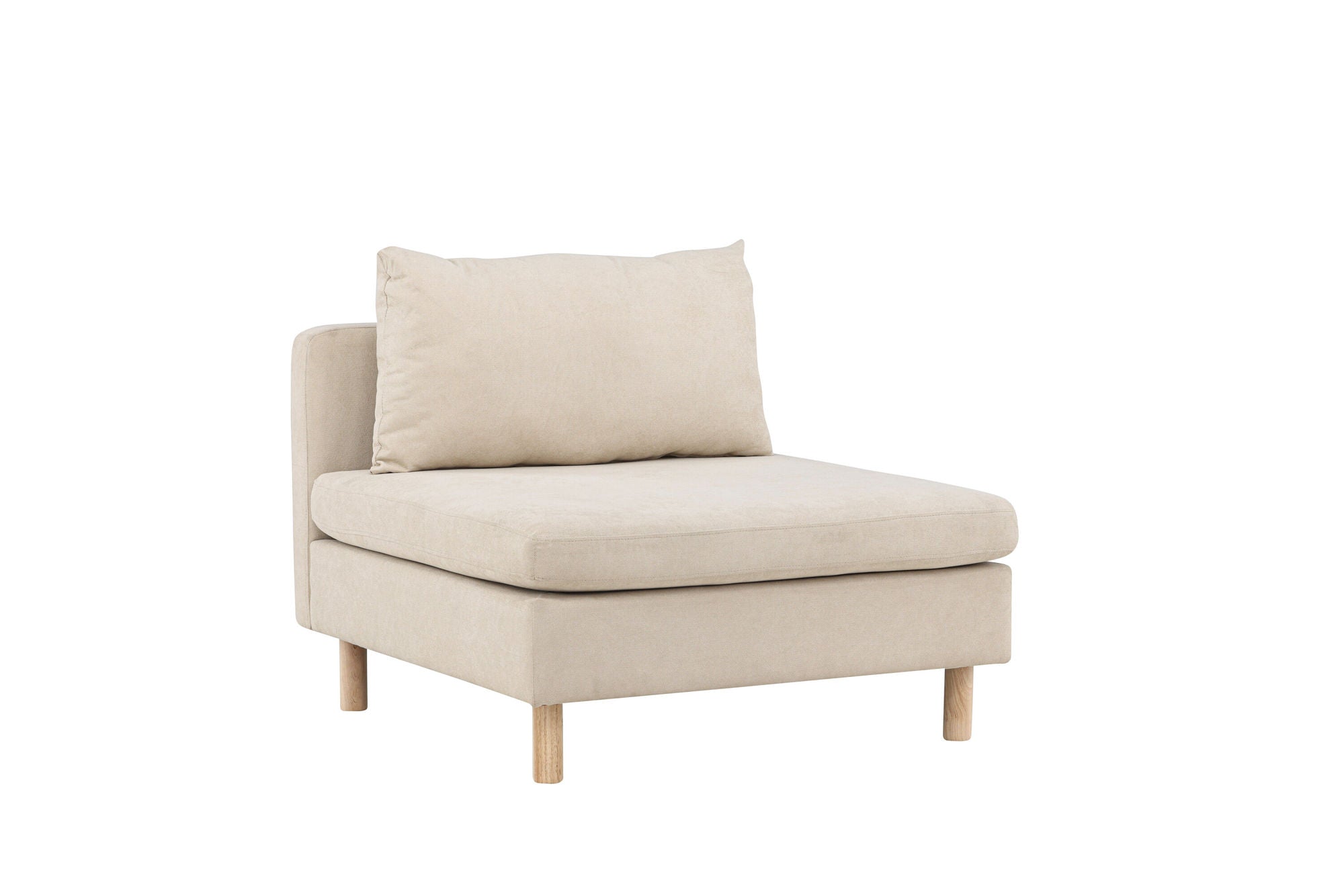 Venture Home Zero Single Sofa - Woodlook / Beige Fabric