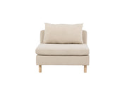 Venture Home Zero Single Sofa - Woodlook / Beige Fabric