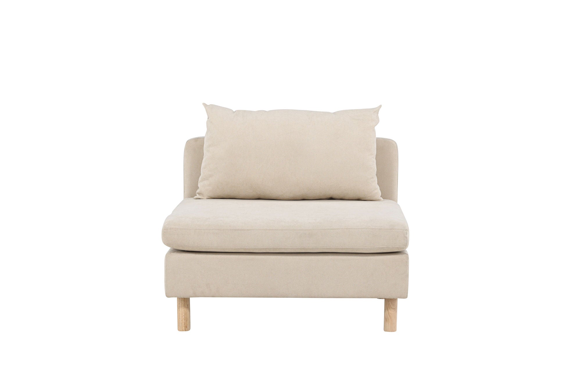 Venture Home Zero Single Sofa - Woodlook / Beige Fabric