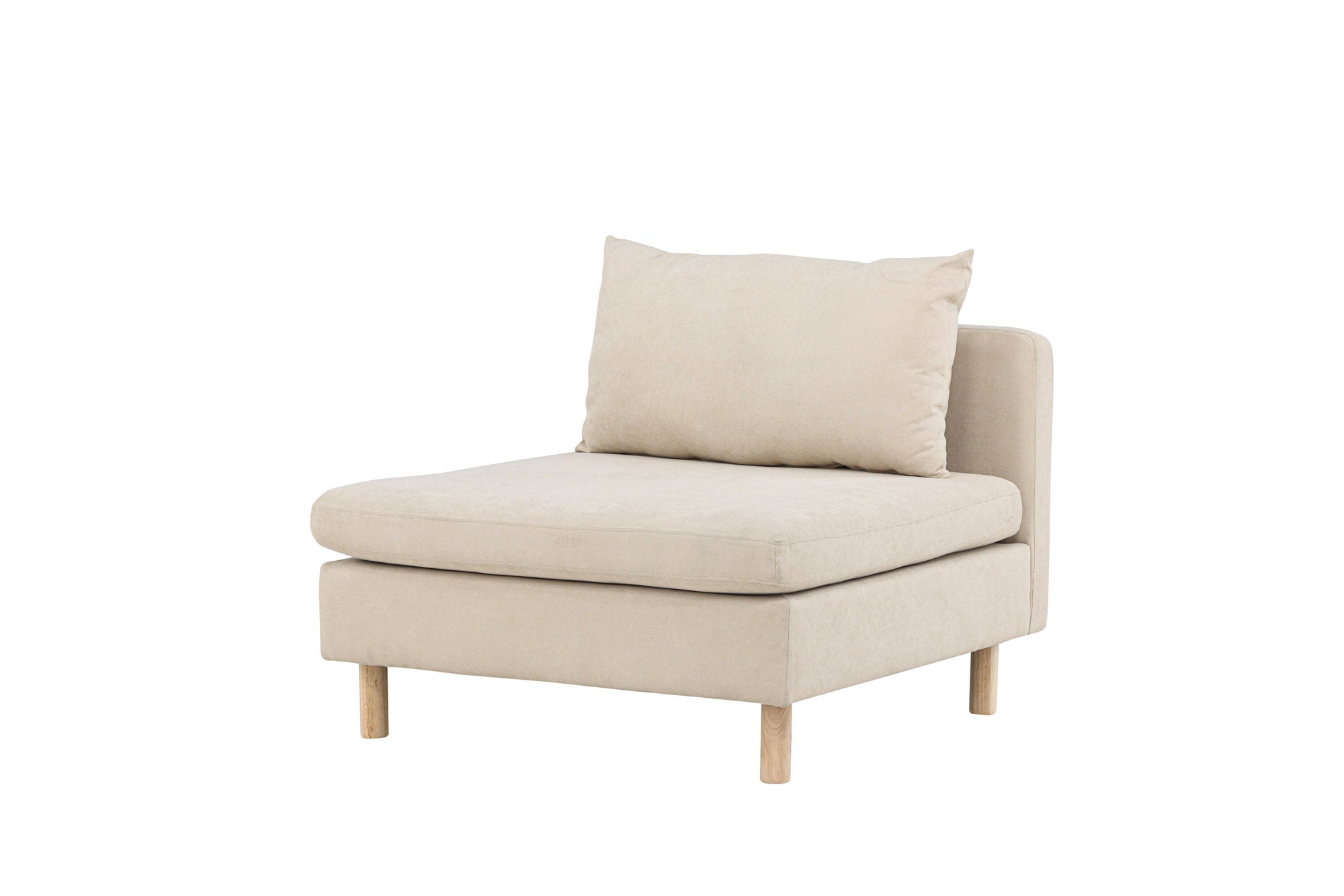 Venture Home Zero Single Sofa - Woodlook / Beige Fabric