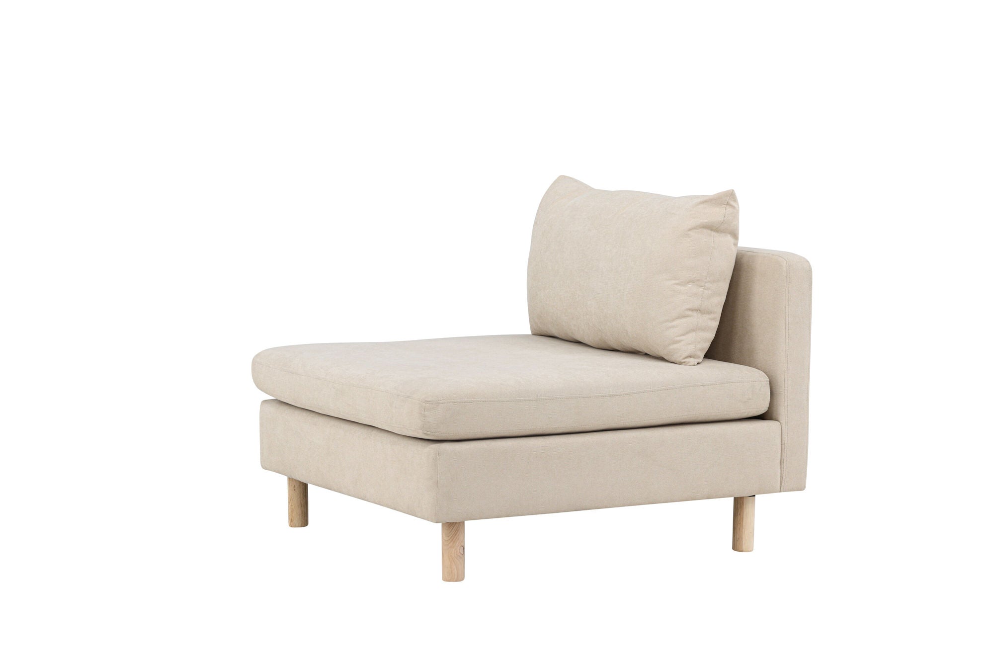 Venture Home Zero Single Sofa - Woodlook / Beige Fabric