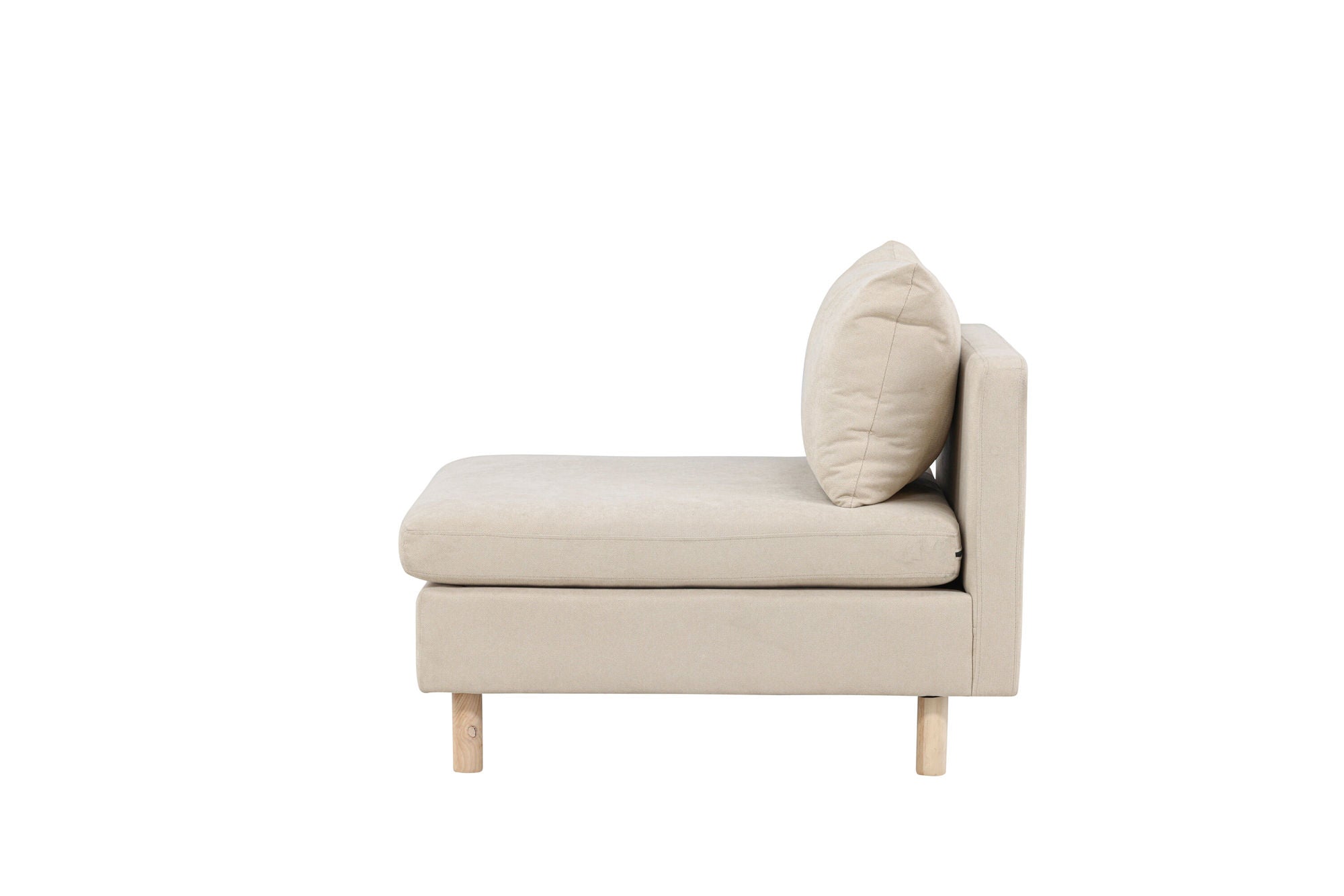 Venture Home Zero Single Sofa - Woodlook / Beige Fabric