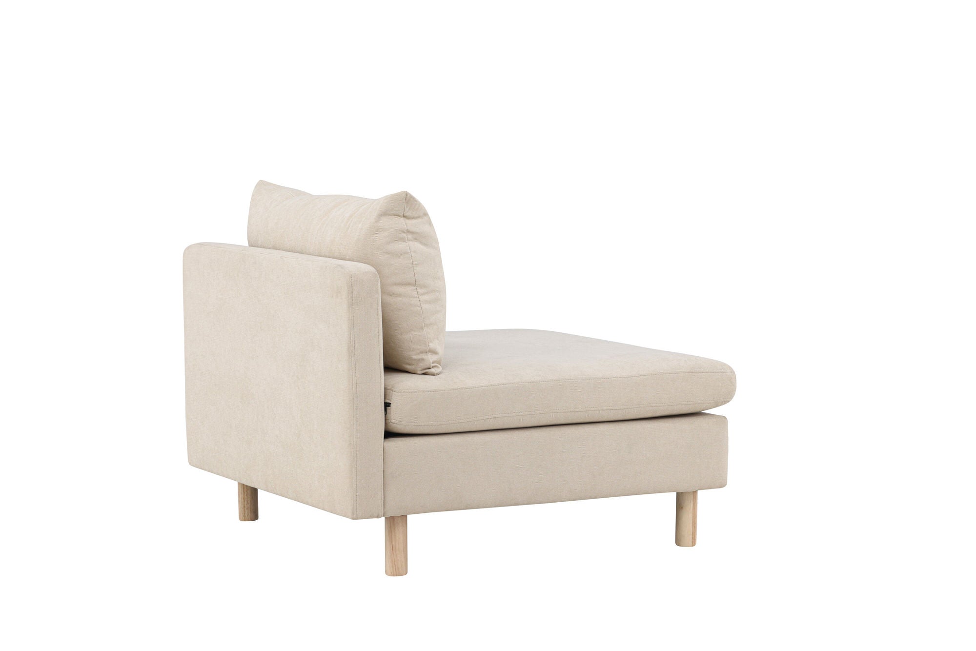 Venture Home Zero Single Sofa - Woodlook / Beige Fabric