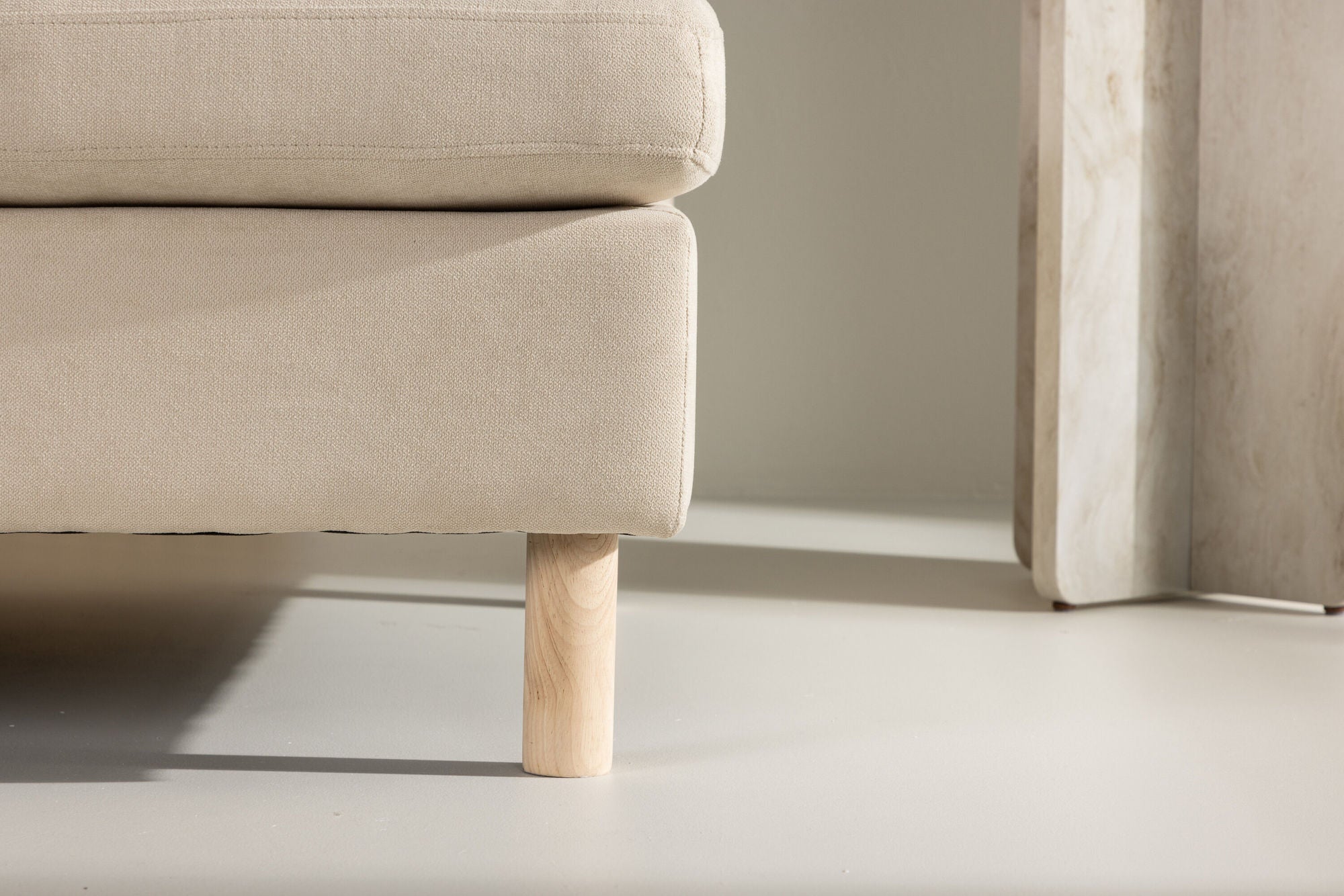 Venture Home Zero Single Sofa - Woodlook / Beige Fabric