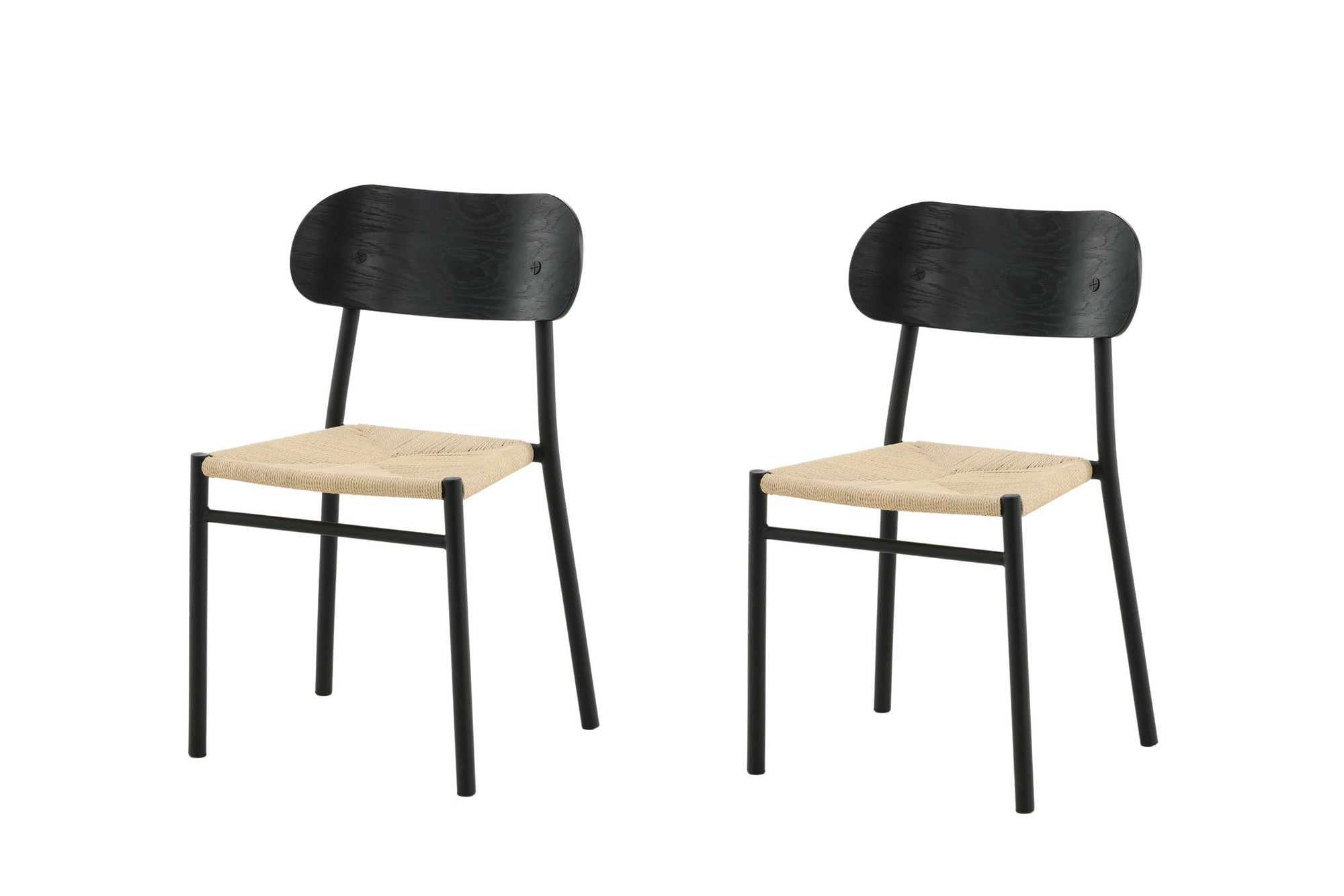 Venture Home Polly Steel Spisebordsstol 2-pack, K/D, Black back light seat