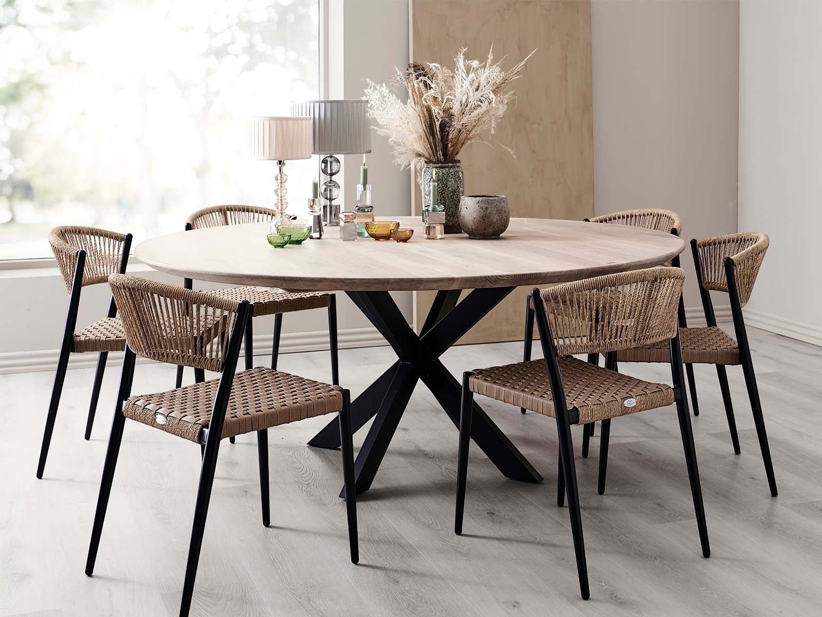Spisebordsstol i flet, sort (Model: Astrid)