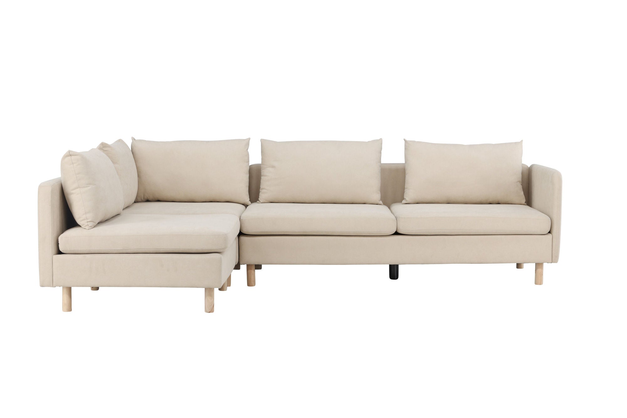 Venture Home Zero hjørne Sofa - Woodlook / Beige Fabric