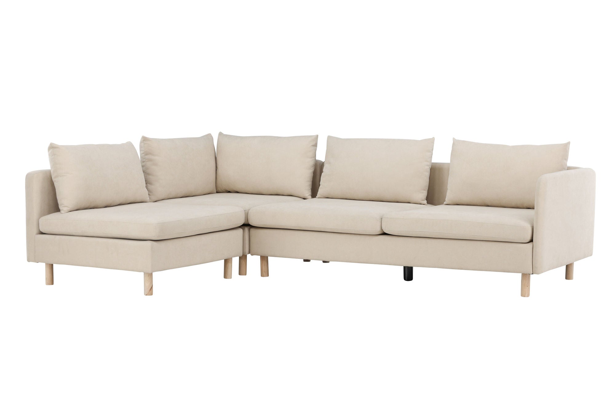 Venture Home Zero hjørne Sofa - Woodlook / Beige Fabric