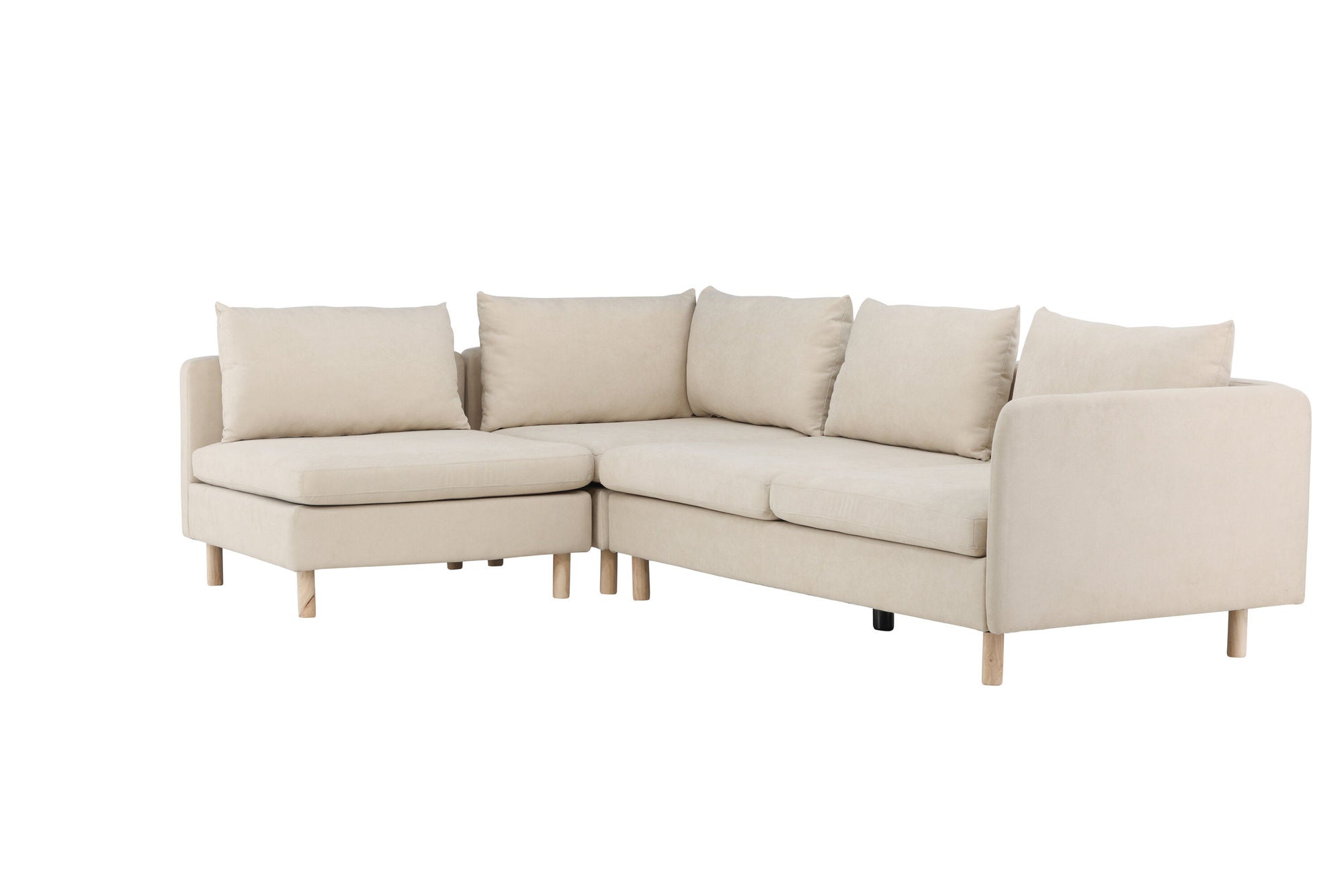 Venture Home Zero hjørne Sofa - Woodlook / Beige Fabric