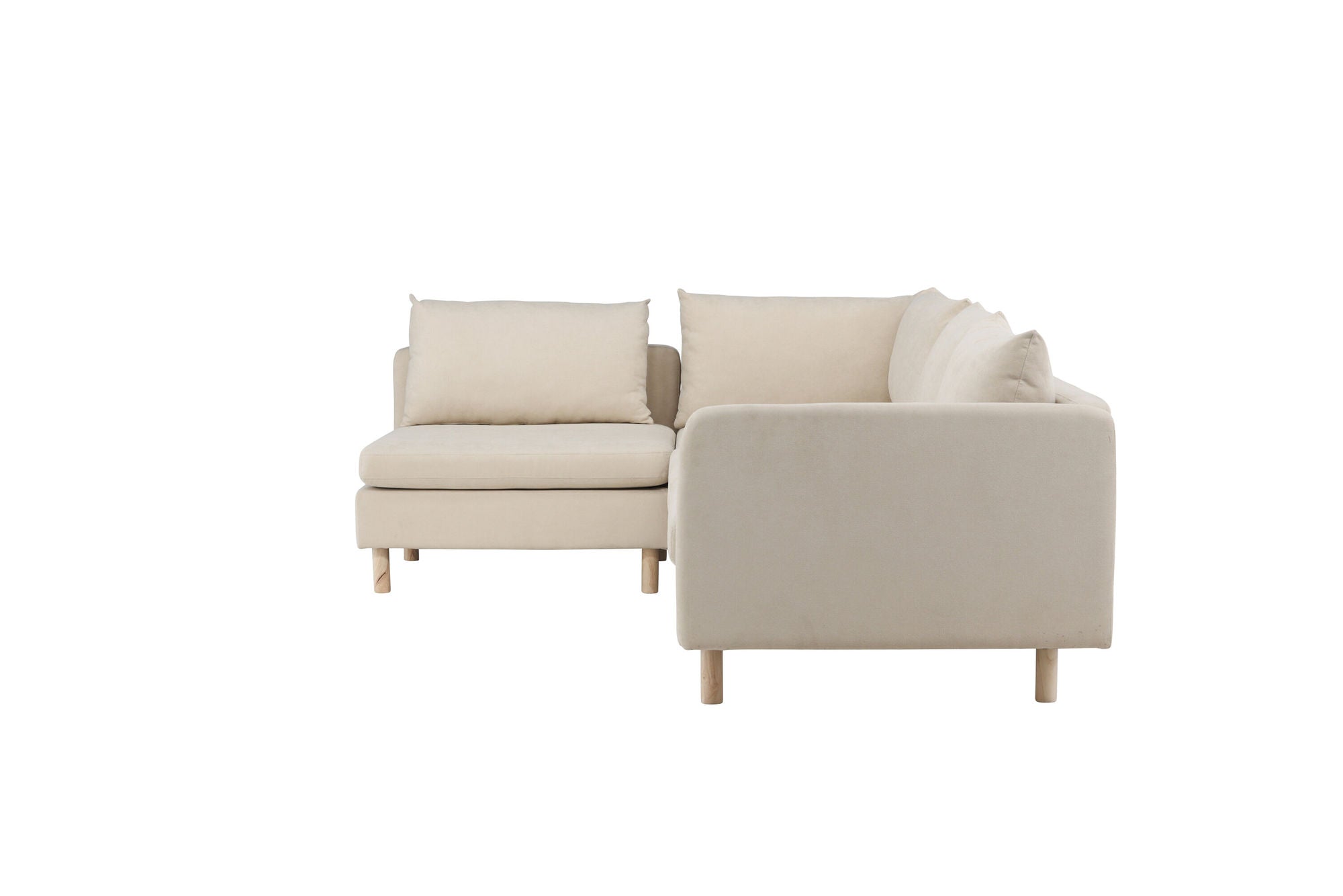 Venture Home Zero hjørne Sofa - Woodlook / Beige Fabric