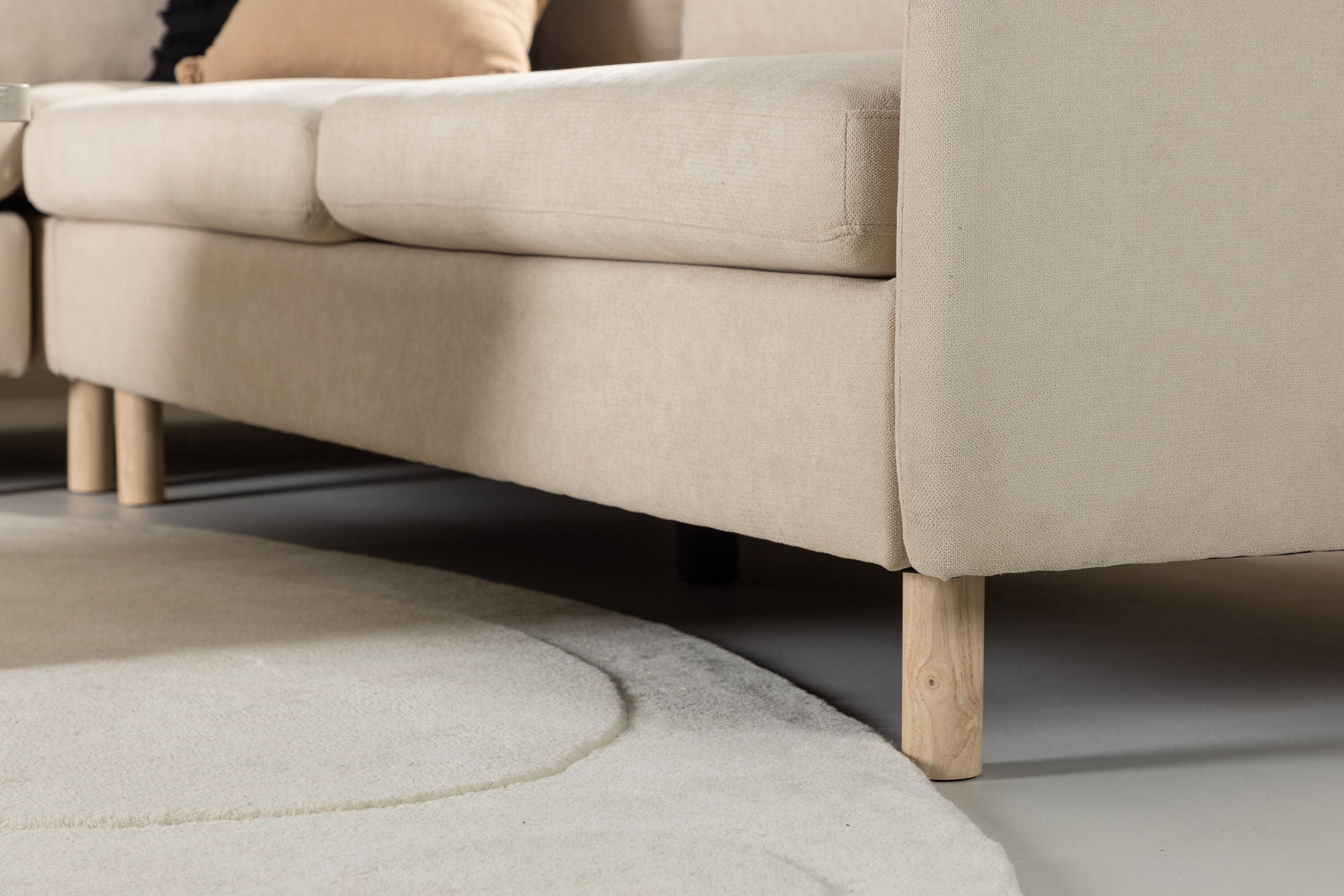 Venture Home Zero hjørne Sofa - Woodlook / Beige Fabric