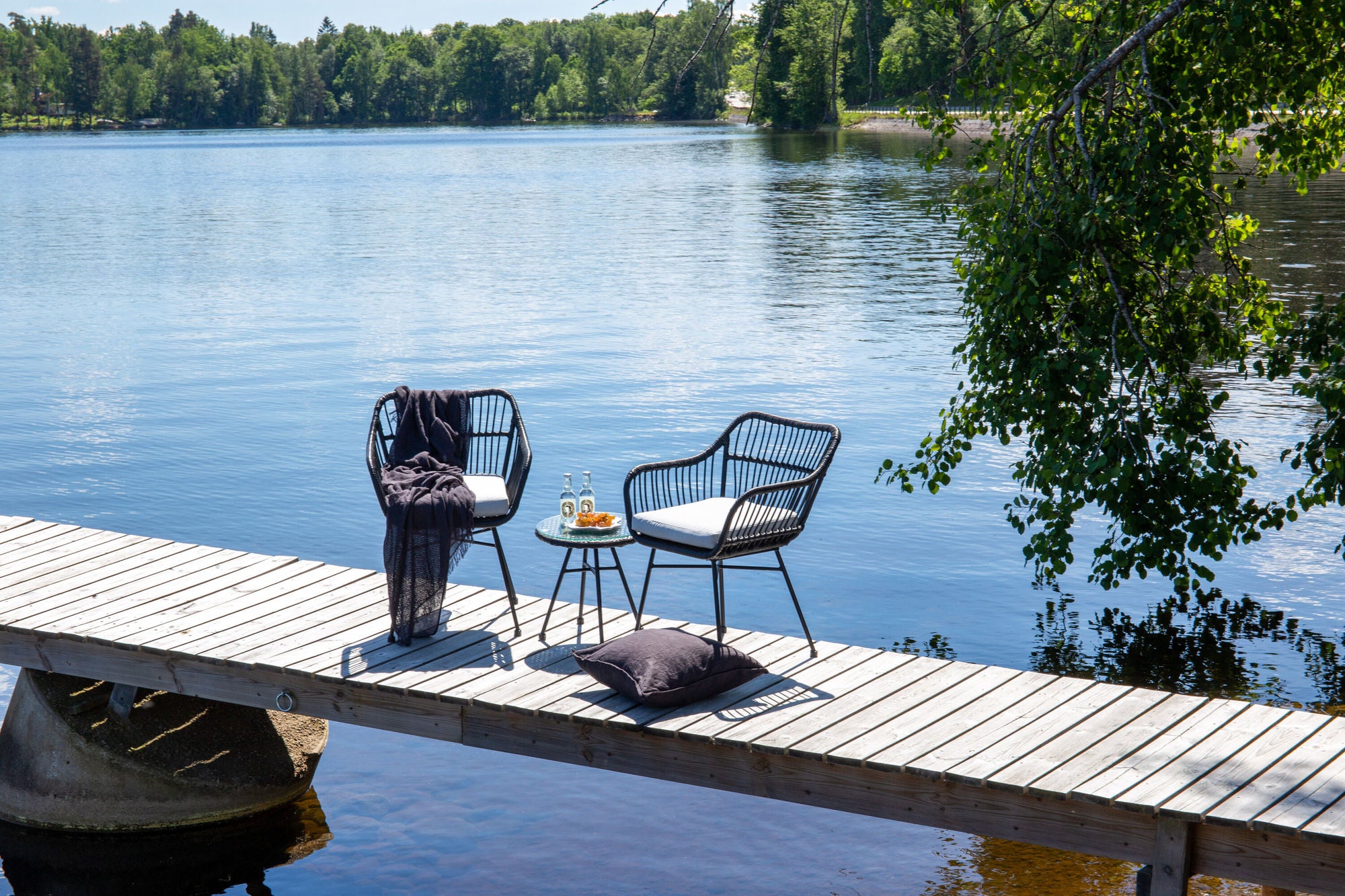 Venture Home Viga - Balcony Set- Black - Wicker -