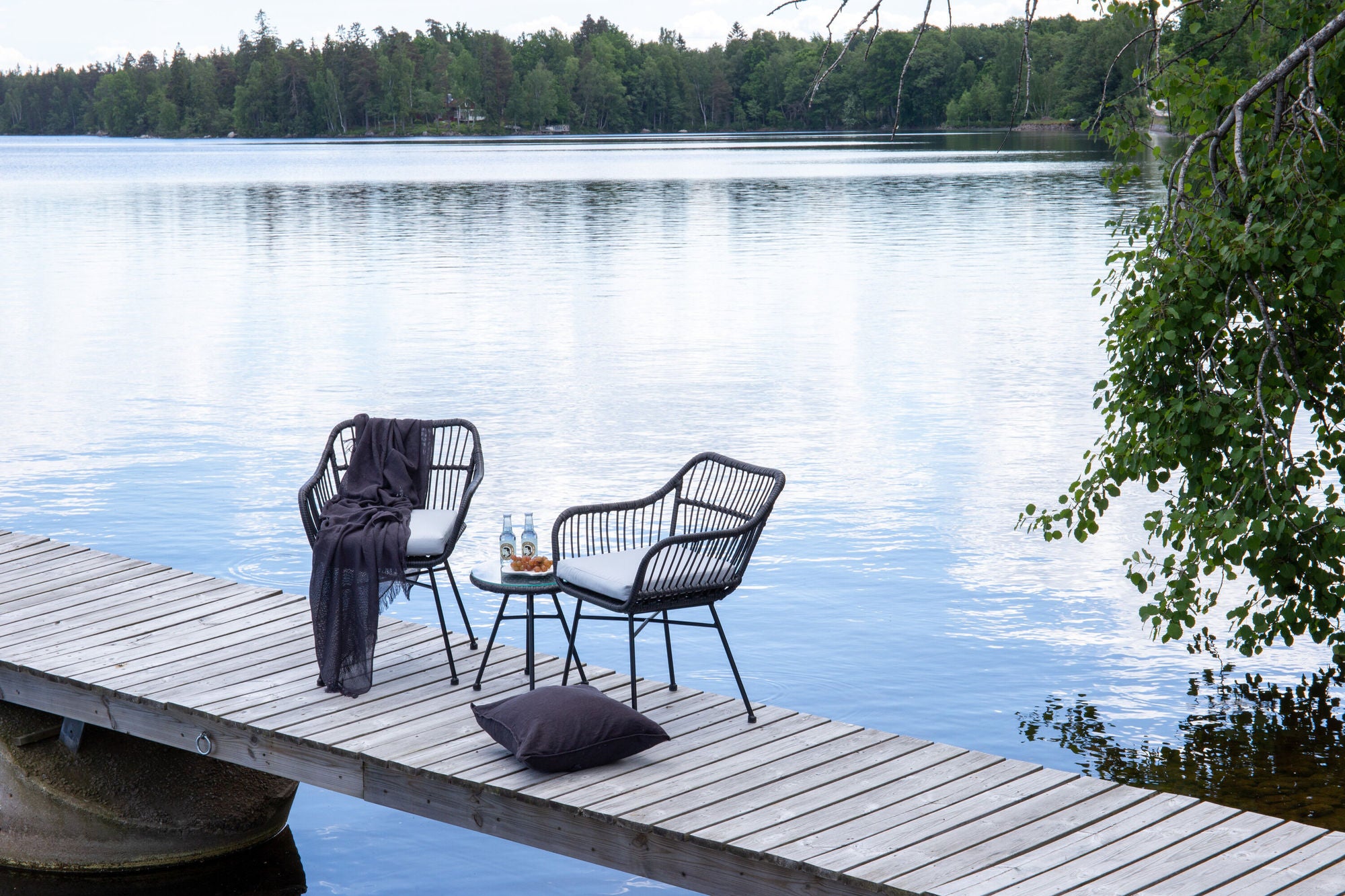 Venture Home Viga - Balcony Set- Black - Wicker -