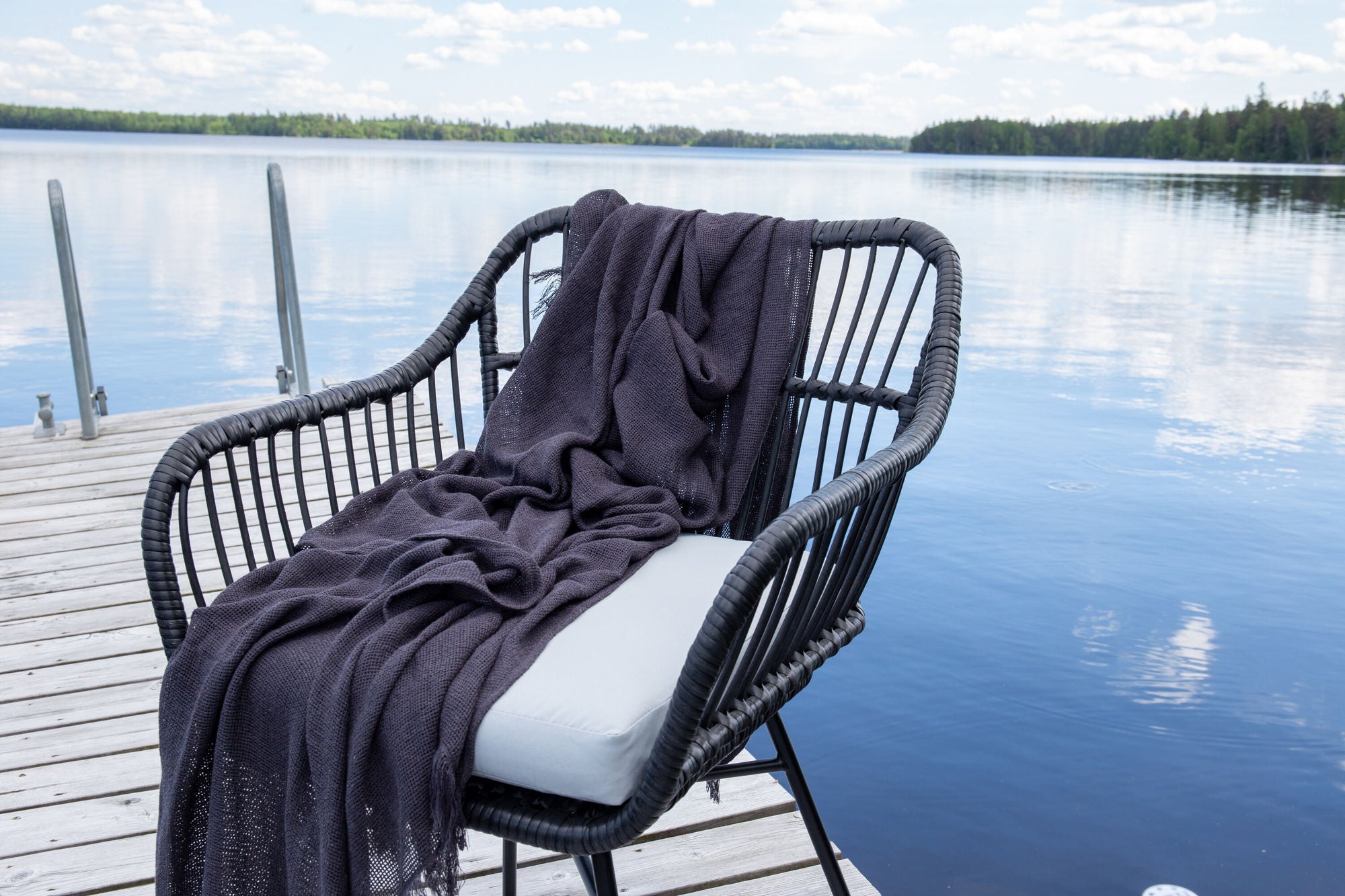 Venture Home Viga - Balcony Set- Black - Wicker -