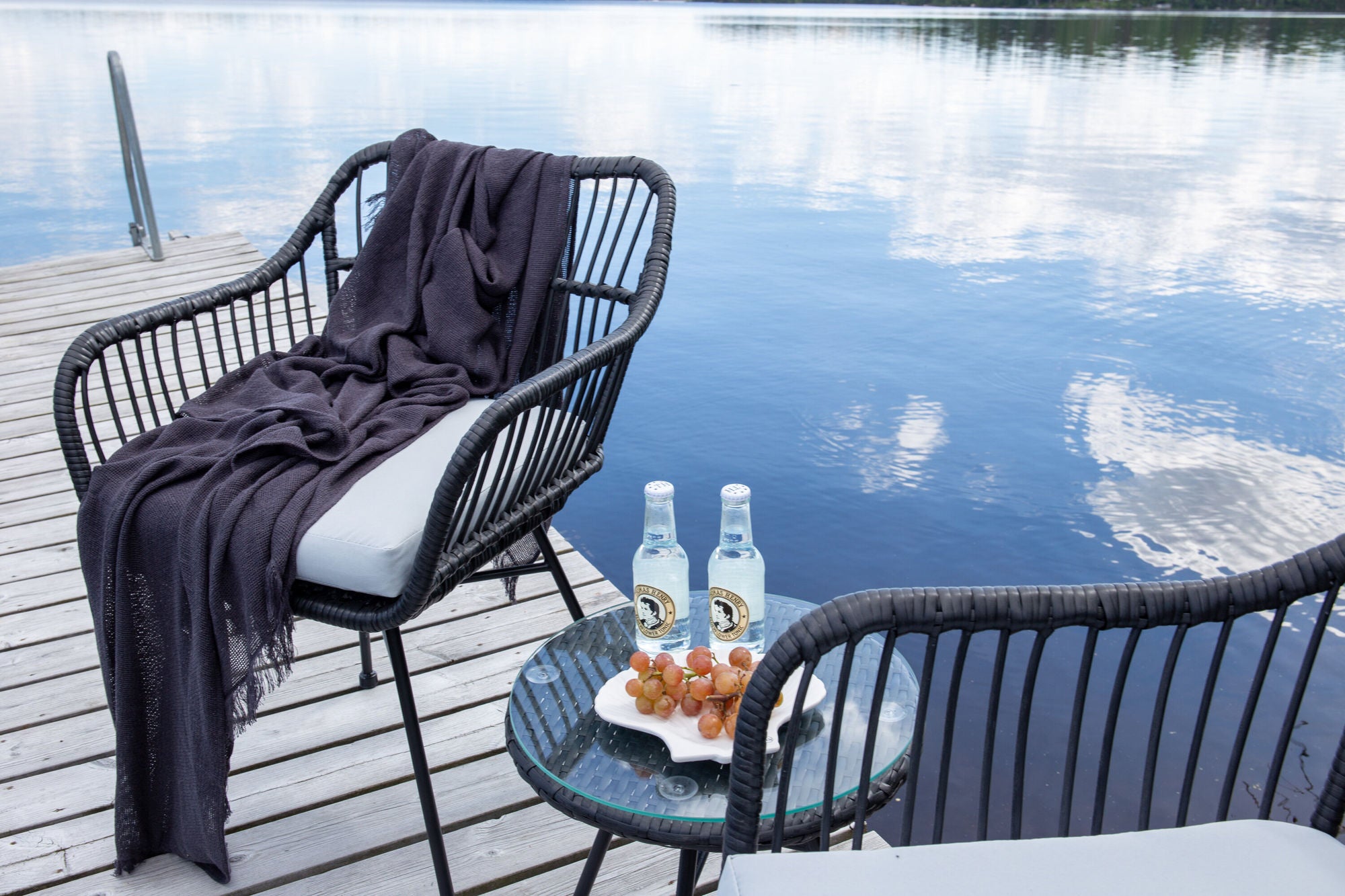 Venture Home Viga - Balcony Set- Black - Wicker -