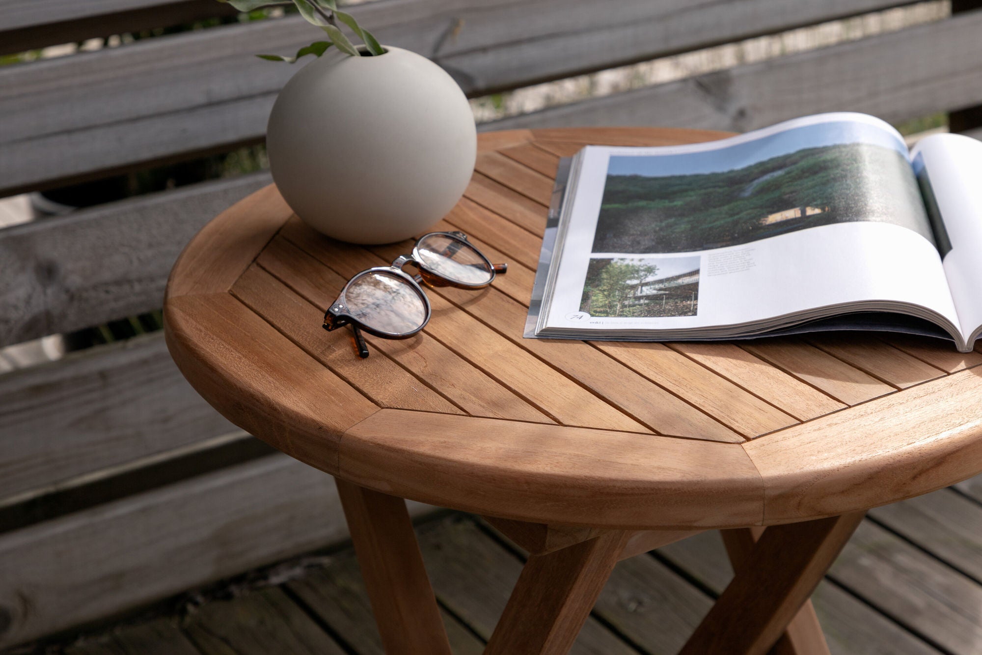 Venture Home Kenya - Lounge bord rund- Natural - Teak -