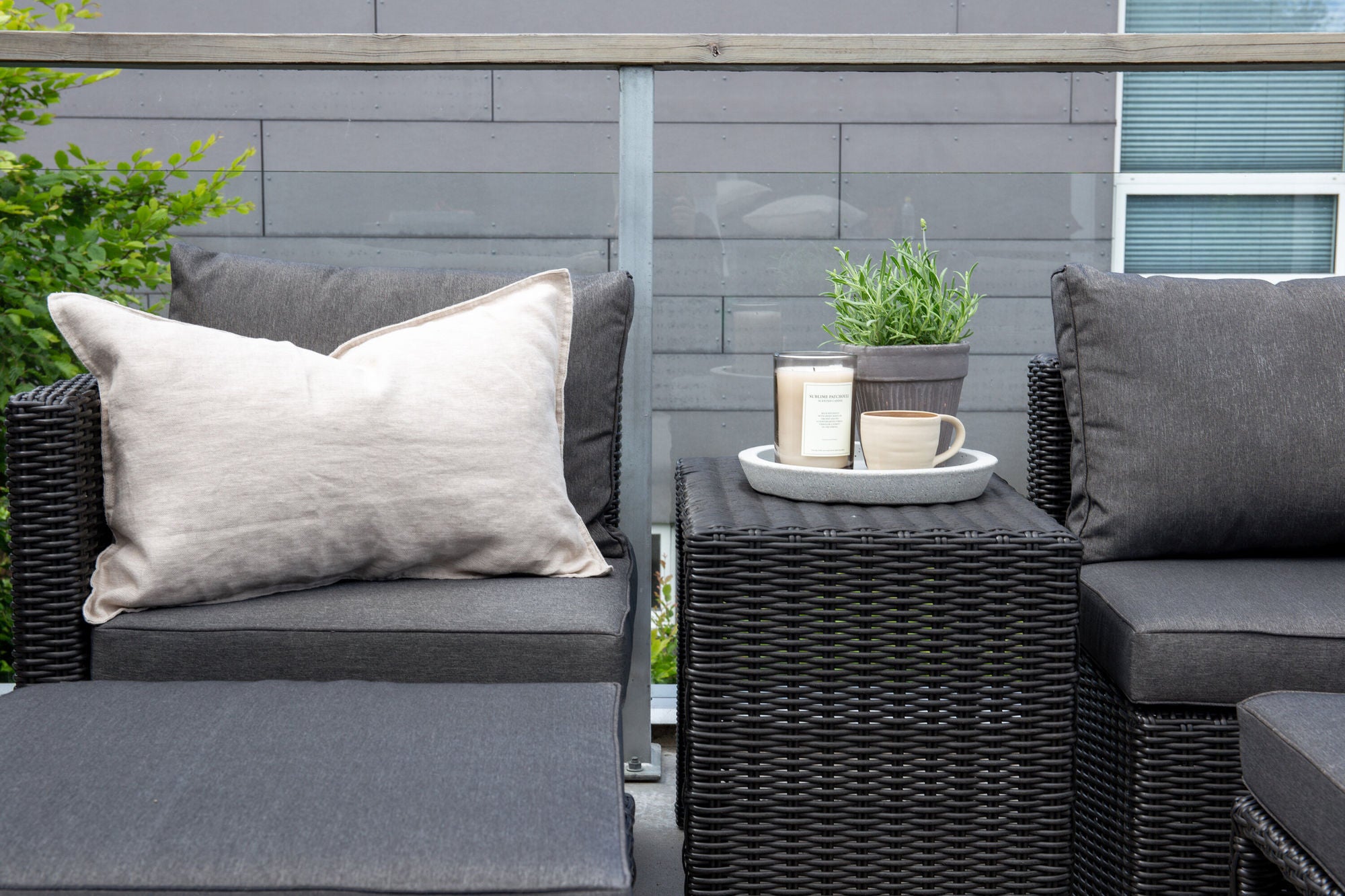 Venture Home Quad - Sofa Set- Black - Wicker -