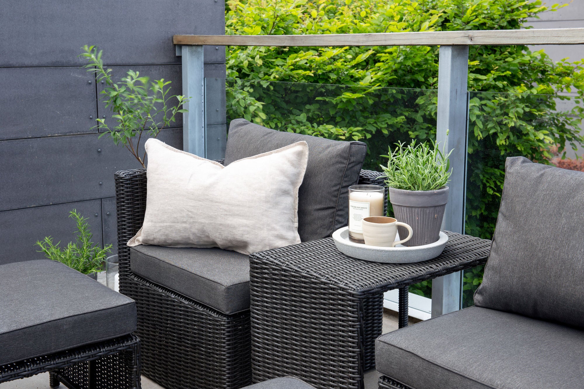 Venture Home Quad - Sofa Set- Black - Wicker -