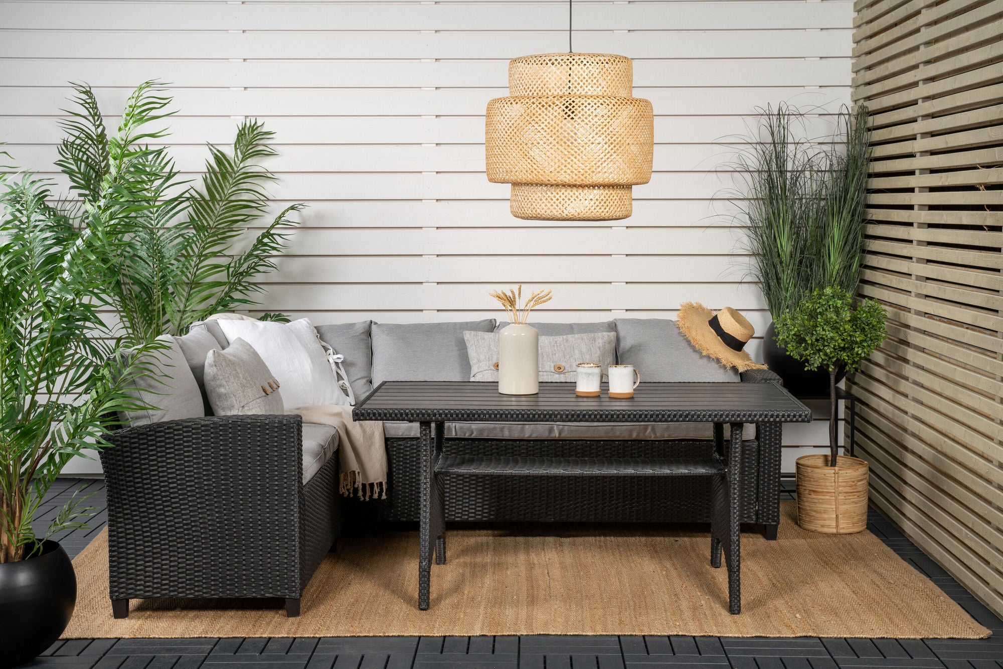 Venture Home Brentwood hjørne sofa - Black/Grey