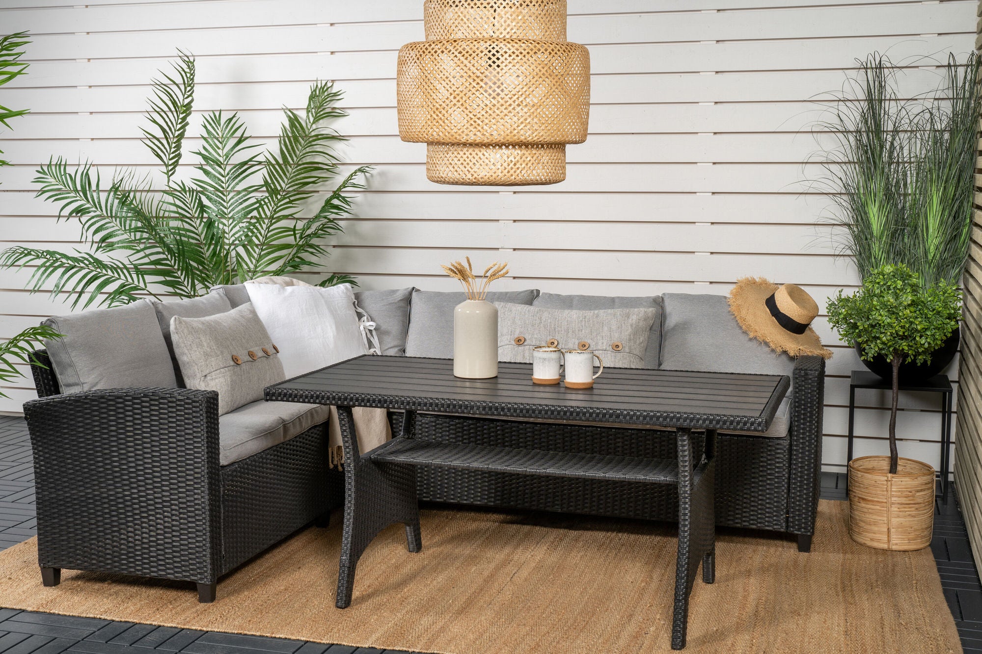 Venture Home Brentwood hjørne sofa - Black/Grey