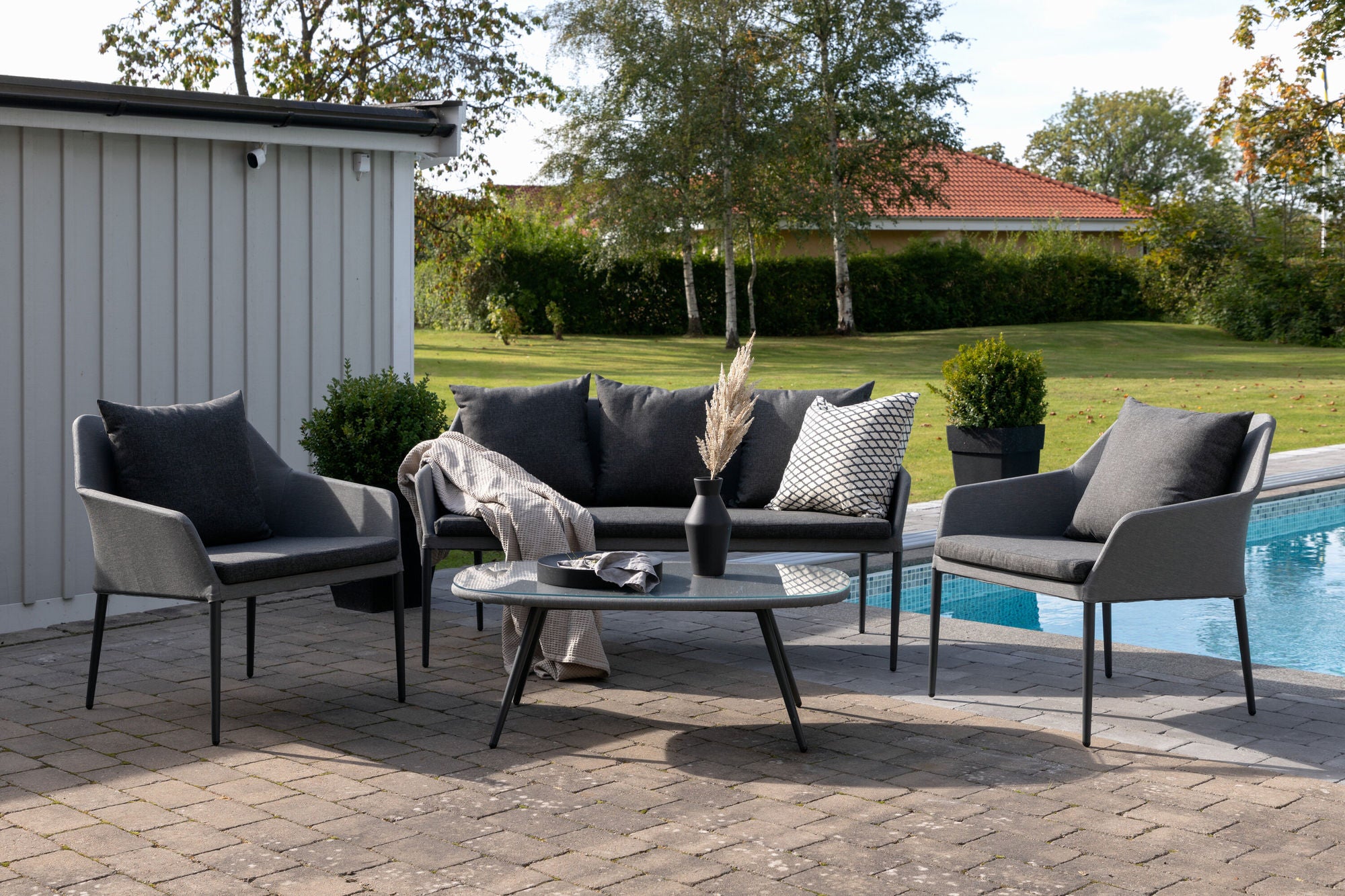 Venture Home Spoga - Sofa Set- Black / Grey - -