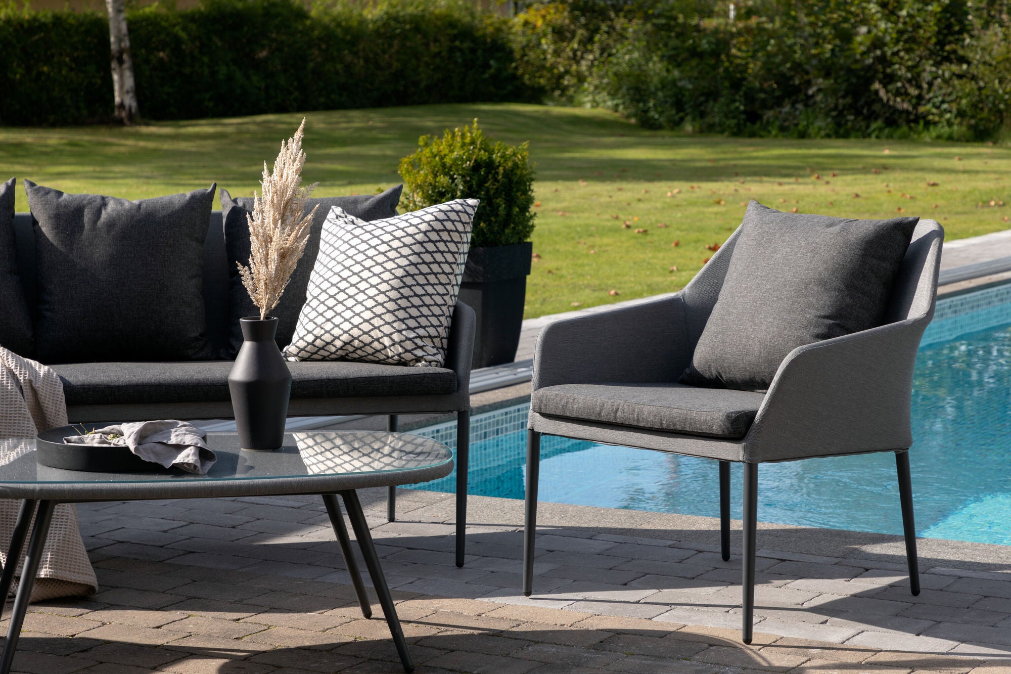 Venture Home Spoga - Sofa Set- Black / Grey - -