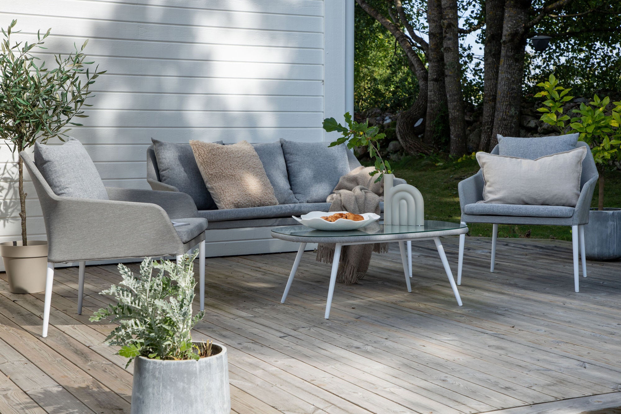 Venture Home Spoga - Sofa Set- White / Grey -  -
