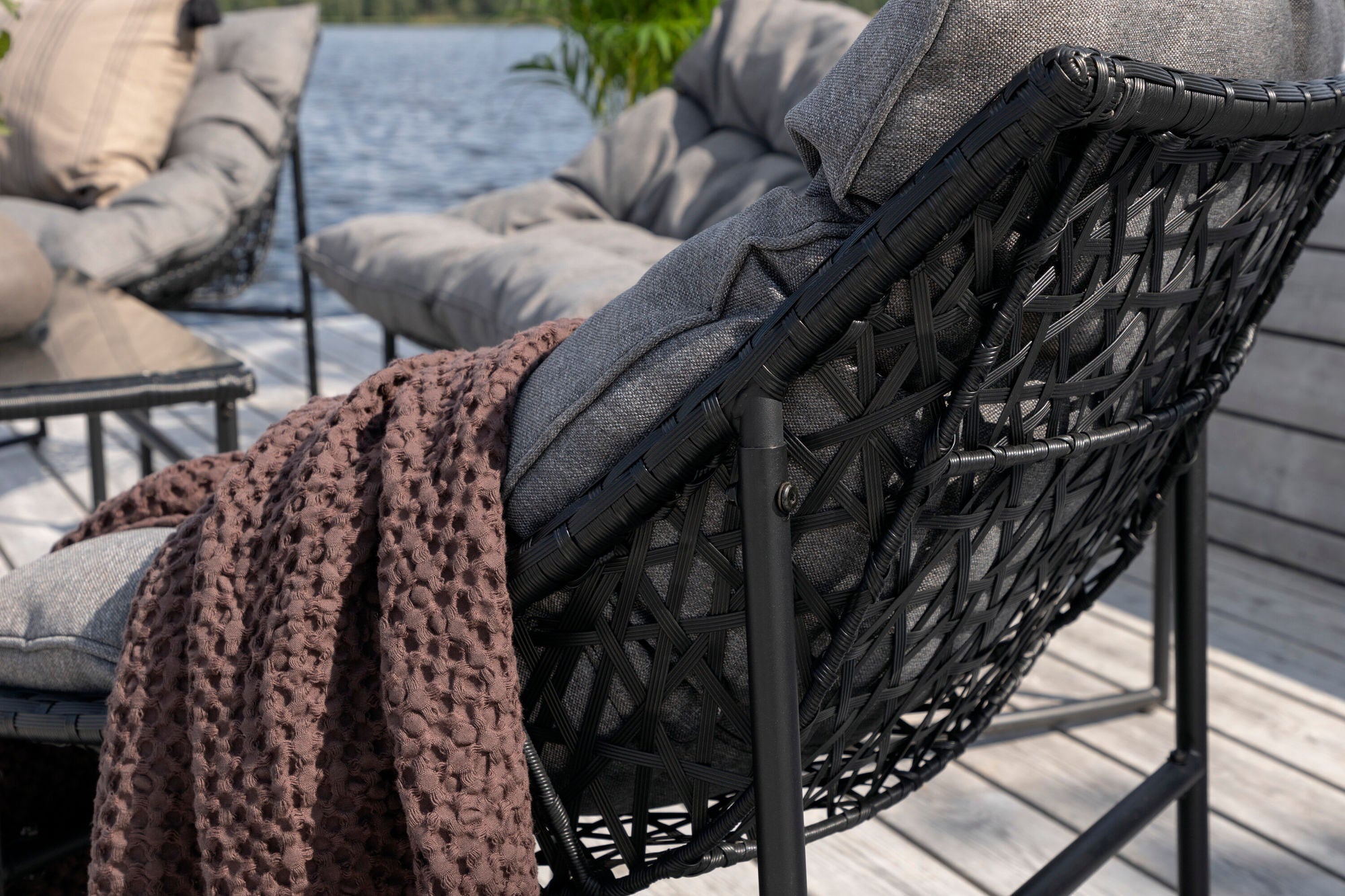 Venture Home Tina - Sofa Set- Black /Grey - Steel -